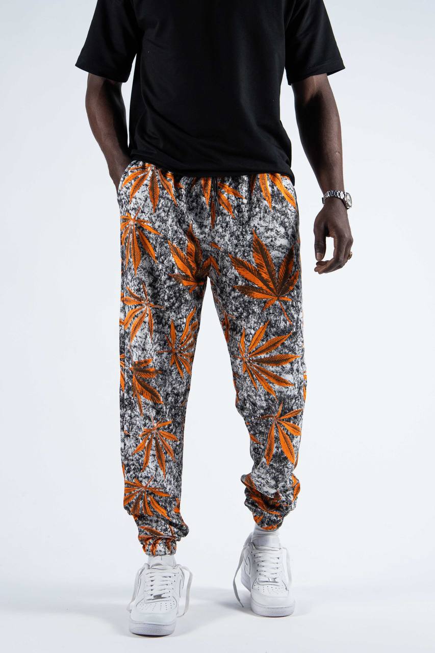 Erkek Orange Leaf Jogger Pantolon 