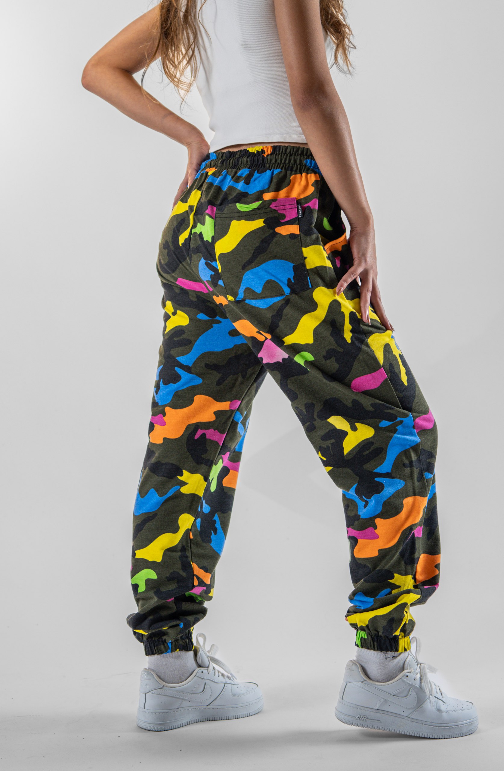 Kadın Colorful Camouflage Pileli Eşofman Altı 