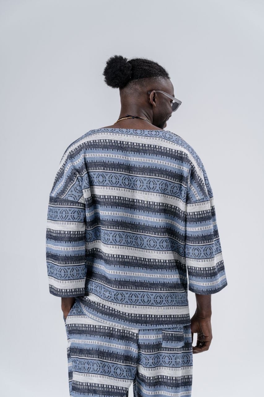 Mavi Etnik Fakir Kol T-Shirt