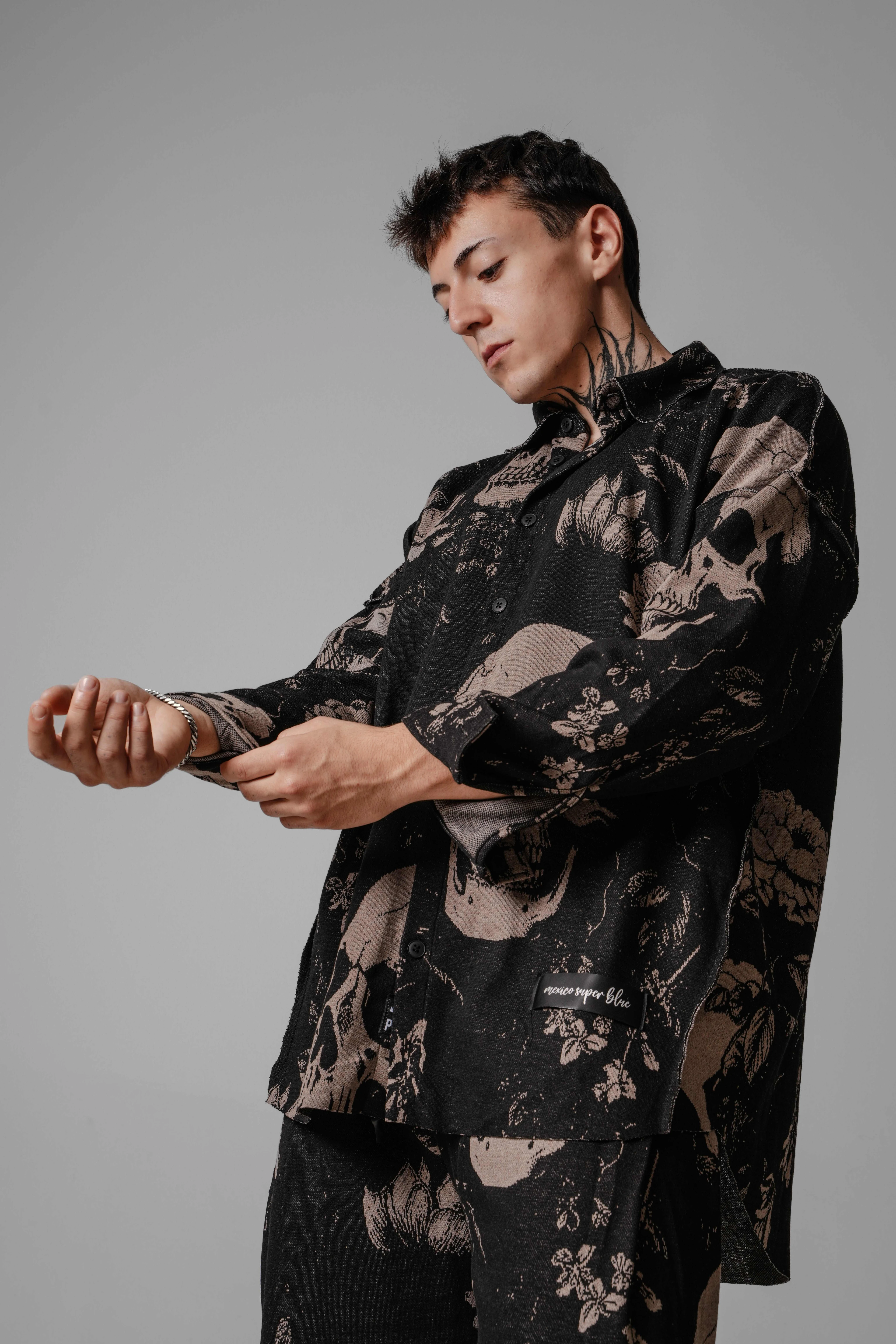 Erkek Kahverengi Kuru Kafa Oversize Gömlek