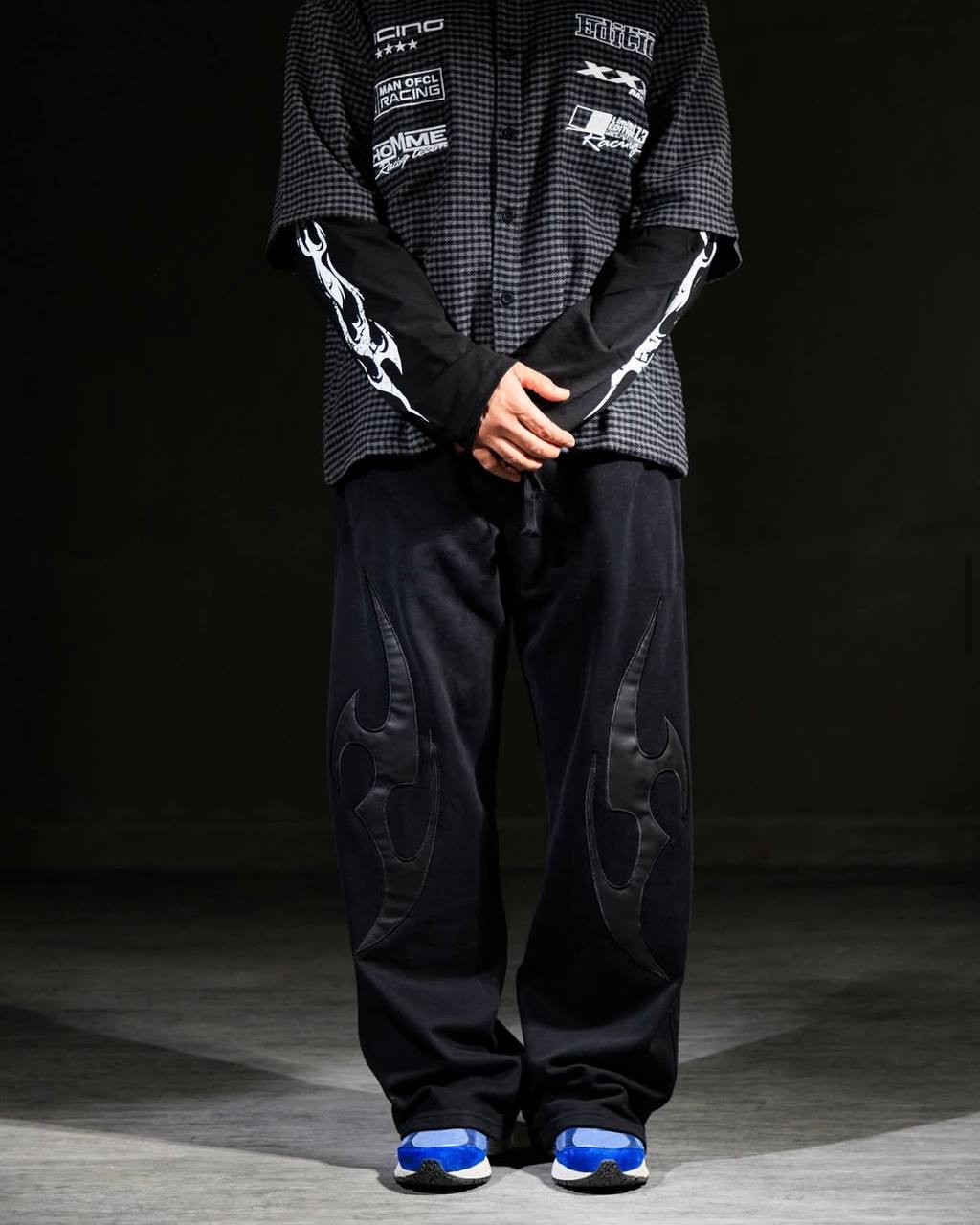 Erkek Siyah Dagger Baggy Pantolon