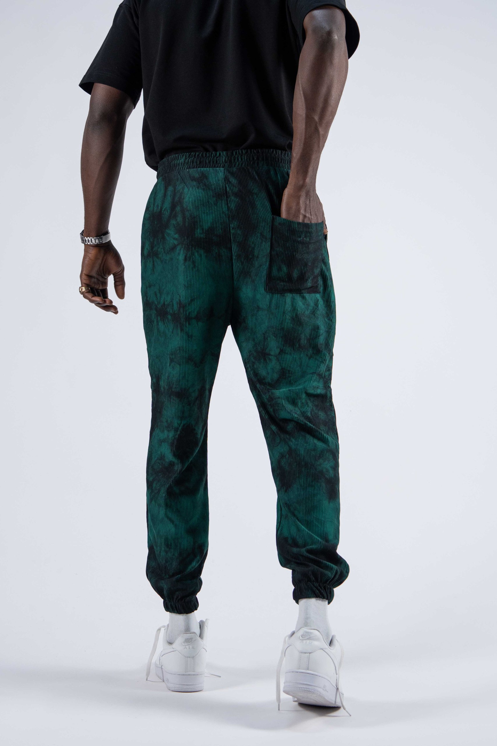 Erkek Yeşil Batik Jogger Pantolon
