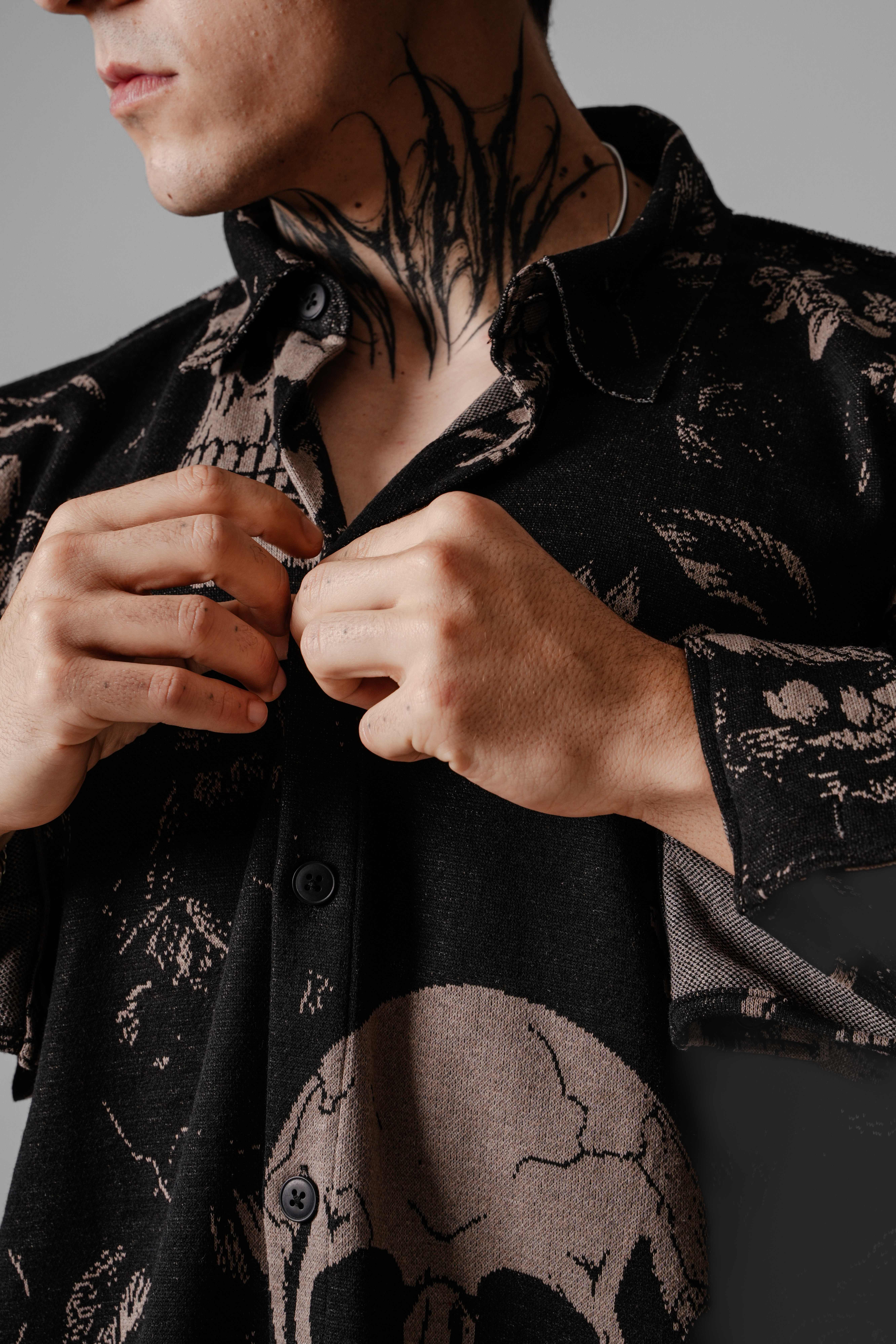 Erkek Kahverengi Kuru Kafa Oversize Gömlek