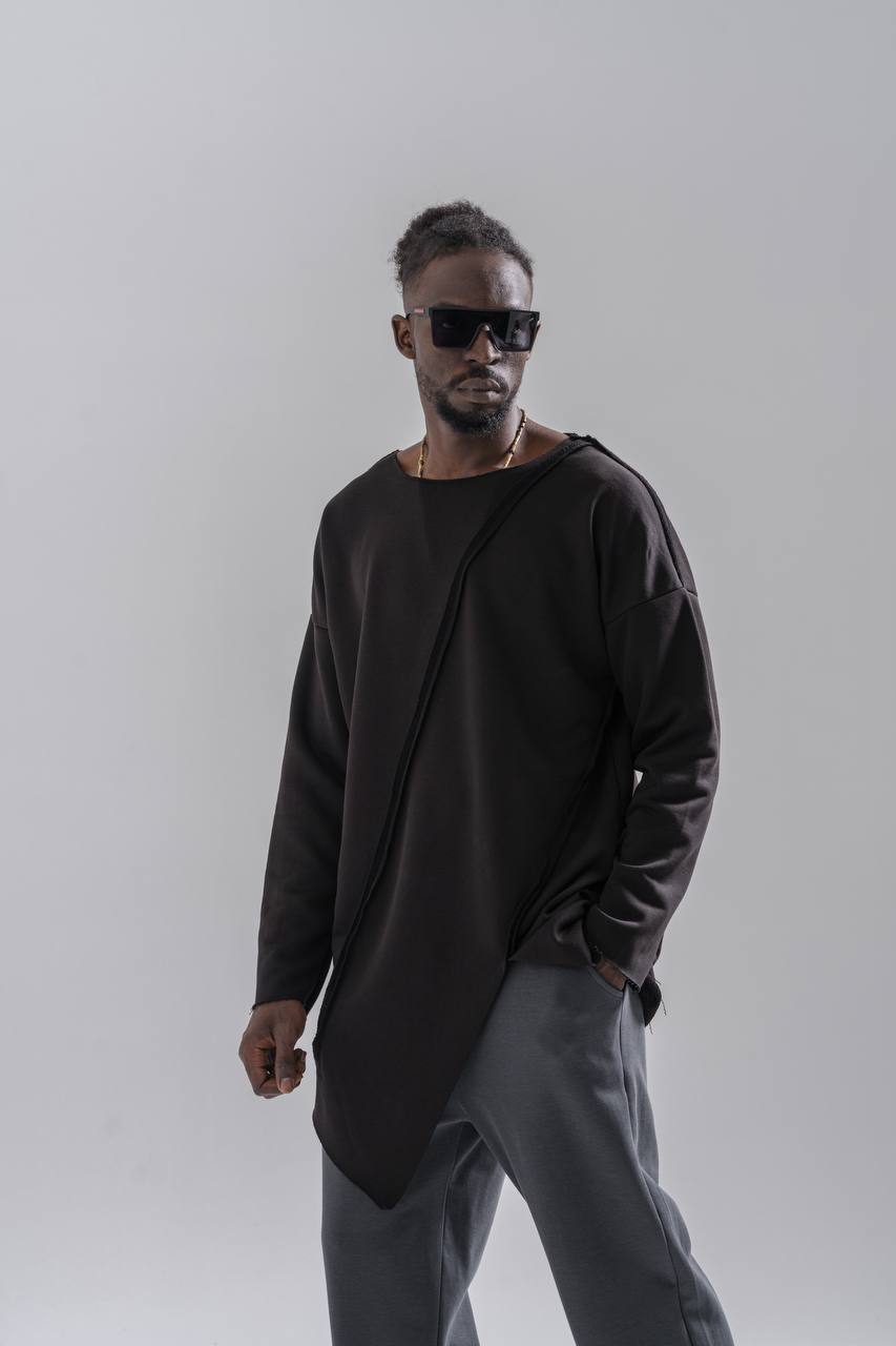 Erkek Asimetrik Ters Dikişli Sweat