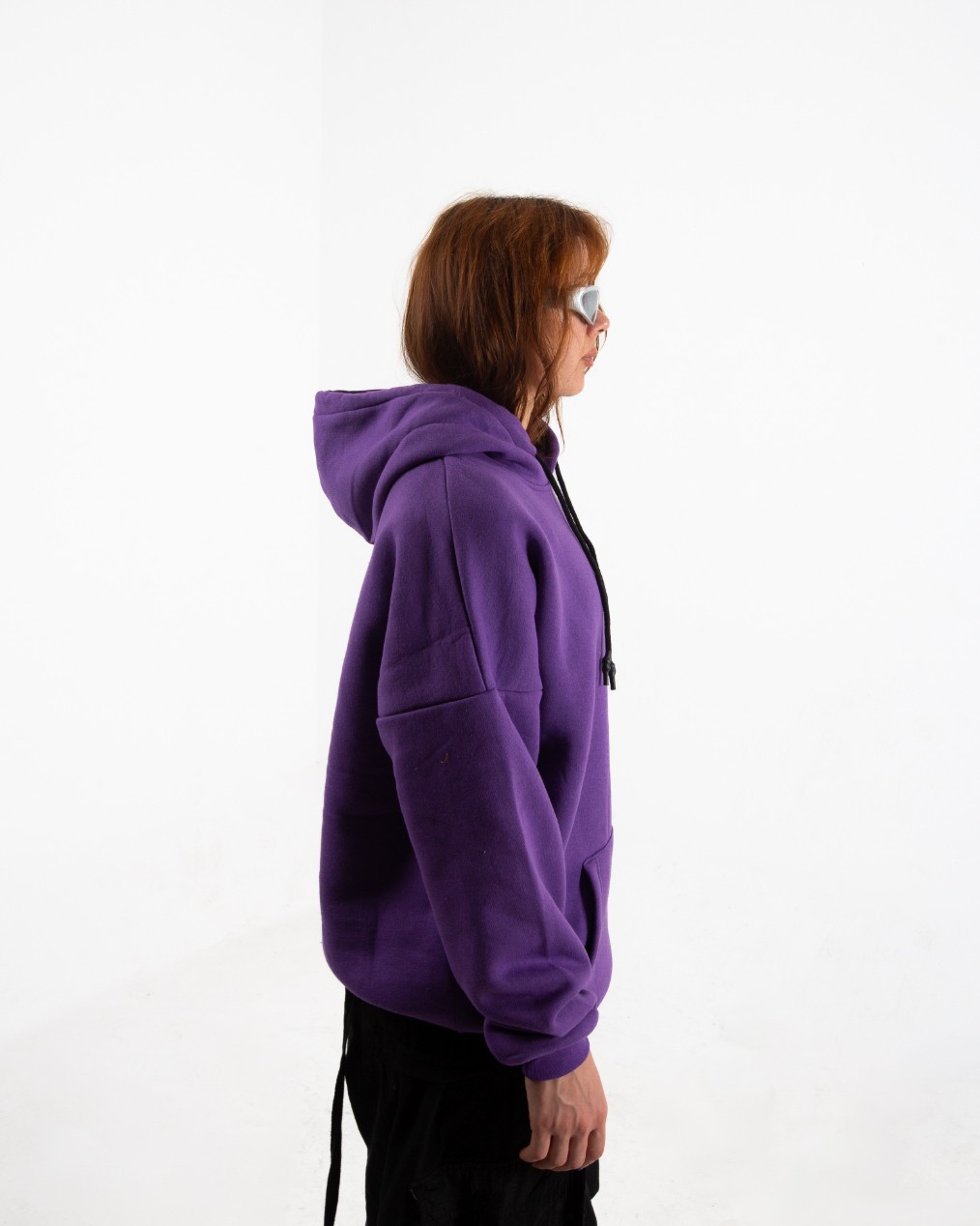 Kadın Mor Basic Oversize Sweatshirt