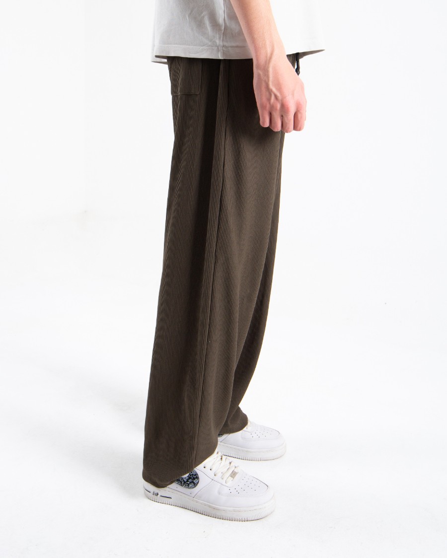 Erkek Haki Fitilli Baggy Pantolon