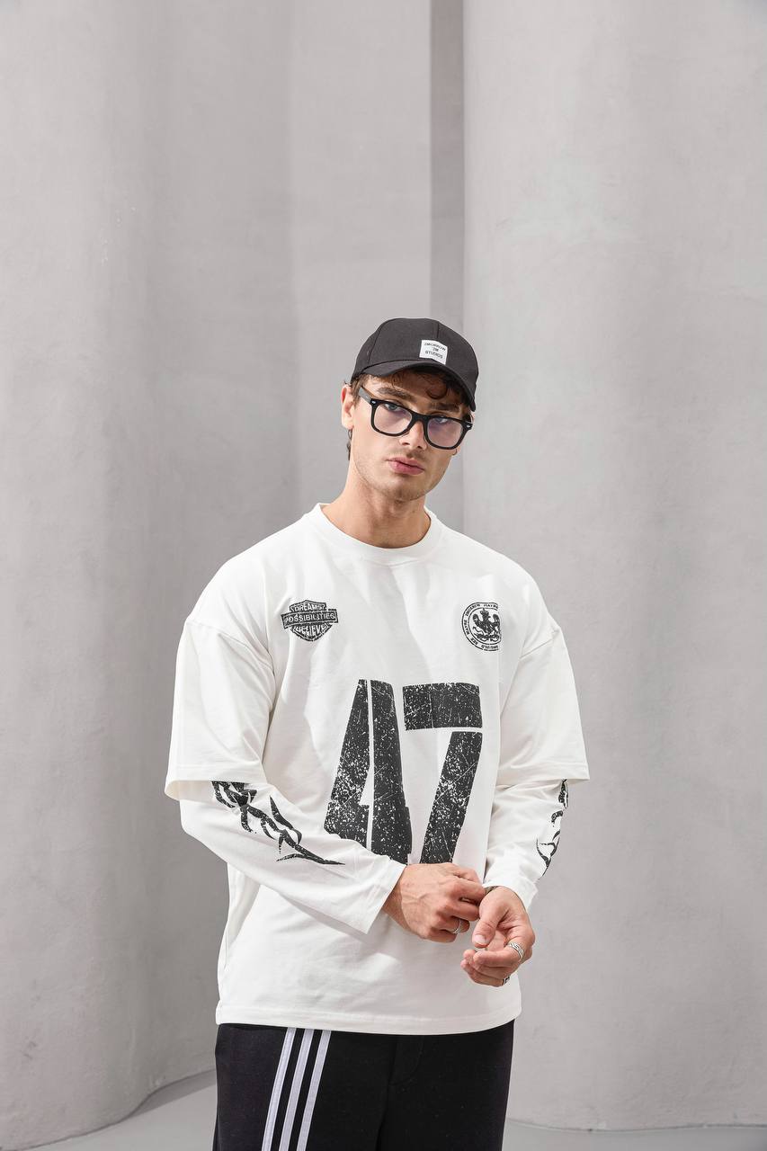 Erkek 2M 47 Baskılı Sweatshırt