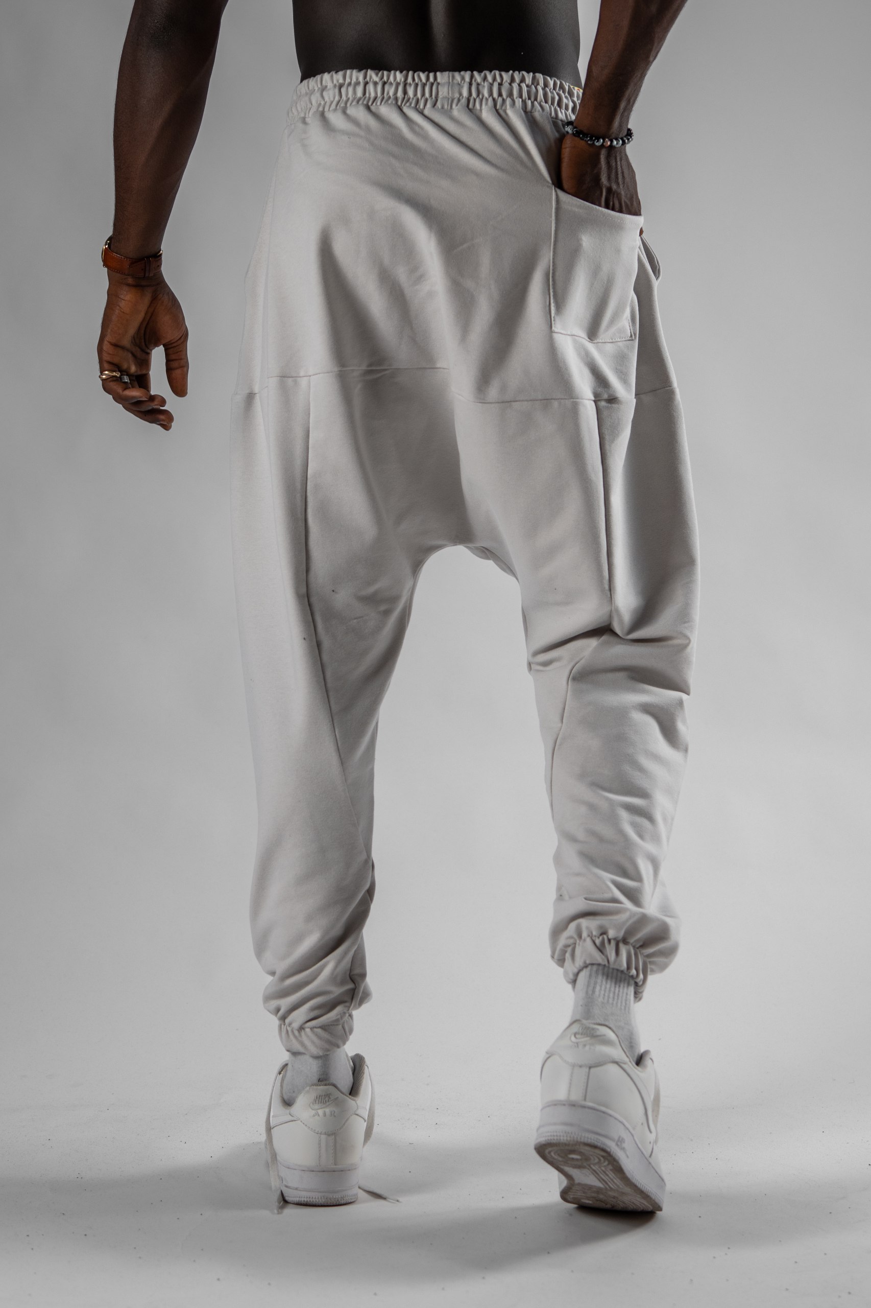 Erkek Beyaz Piece Jogger Şalvar Pantolon