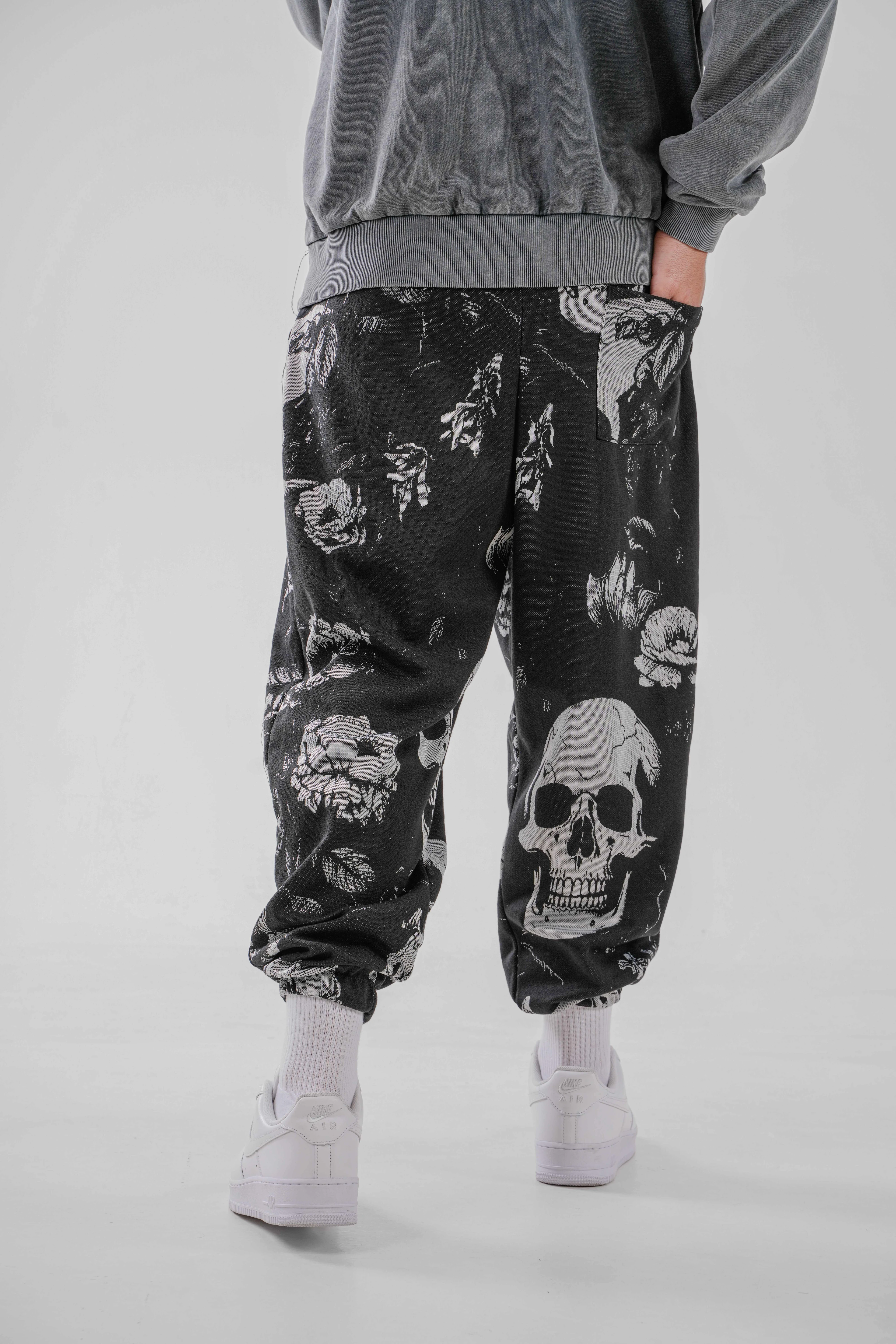 Erkek Big Skull Pileli Yarım Şalvar (SS26)