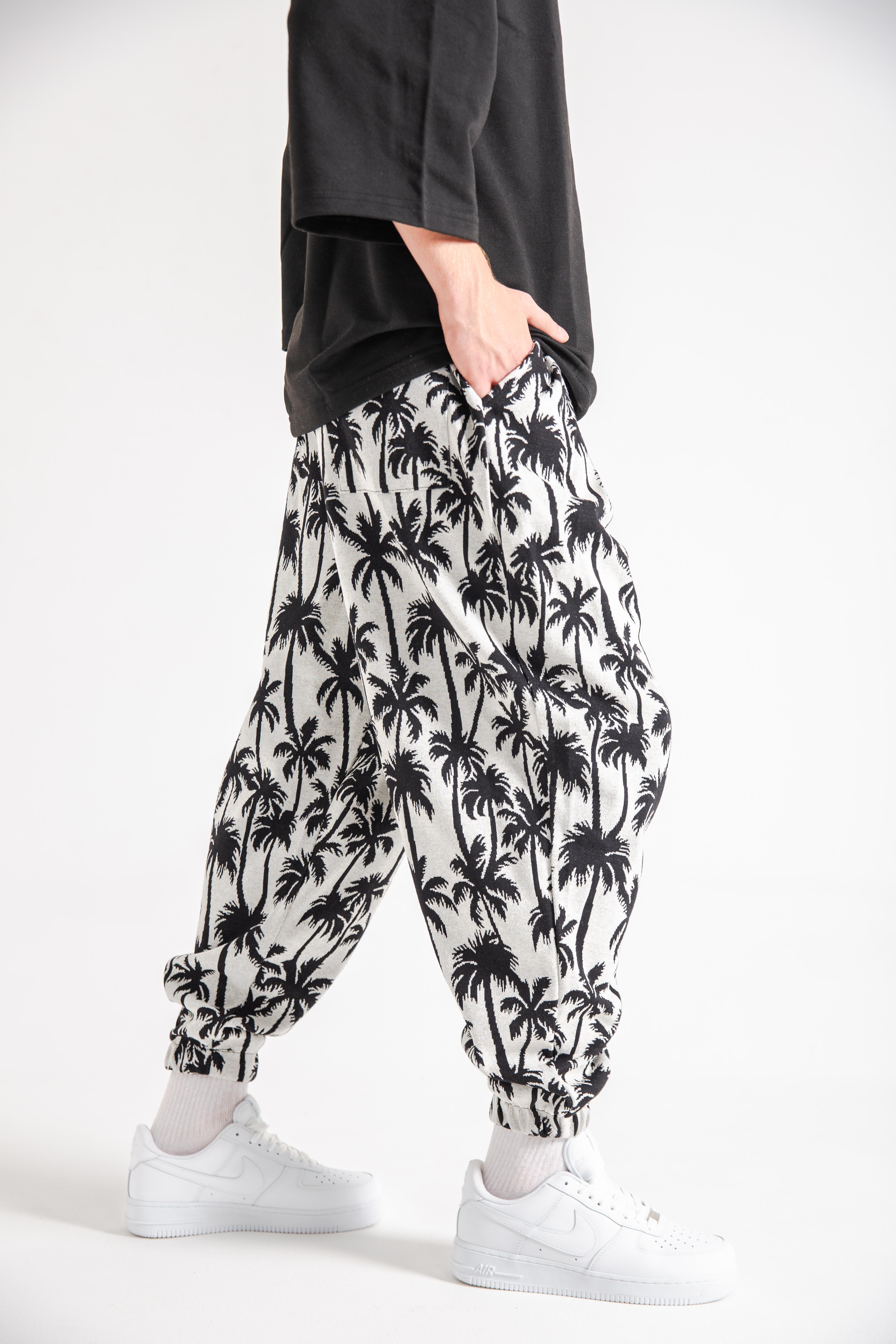 Erkek Black Palm Pileli Eşofman Altı