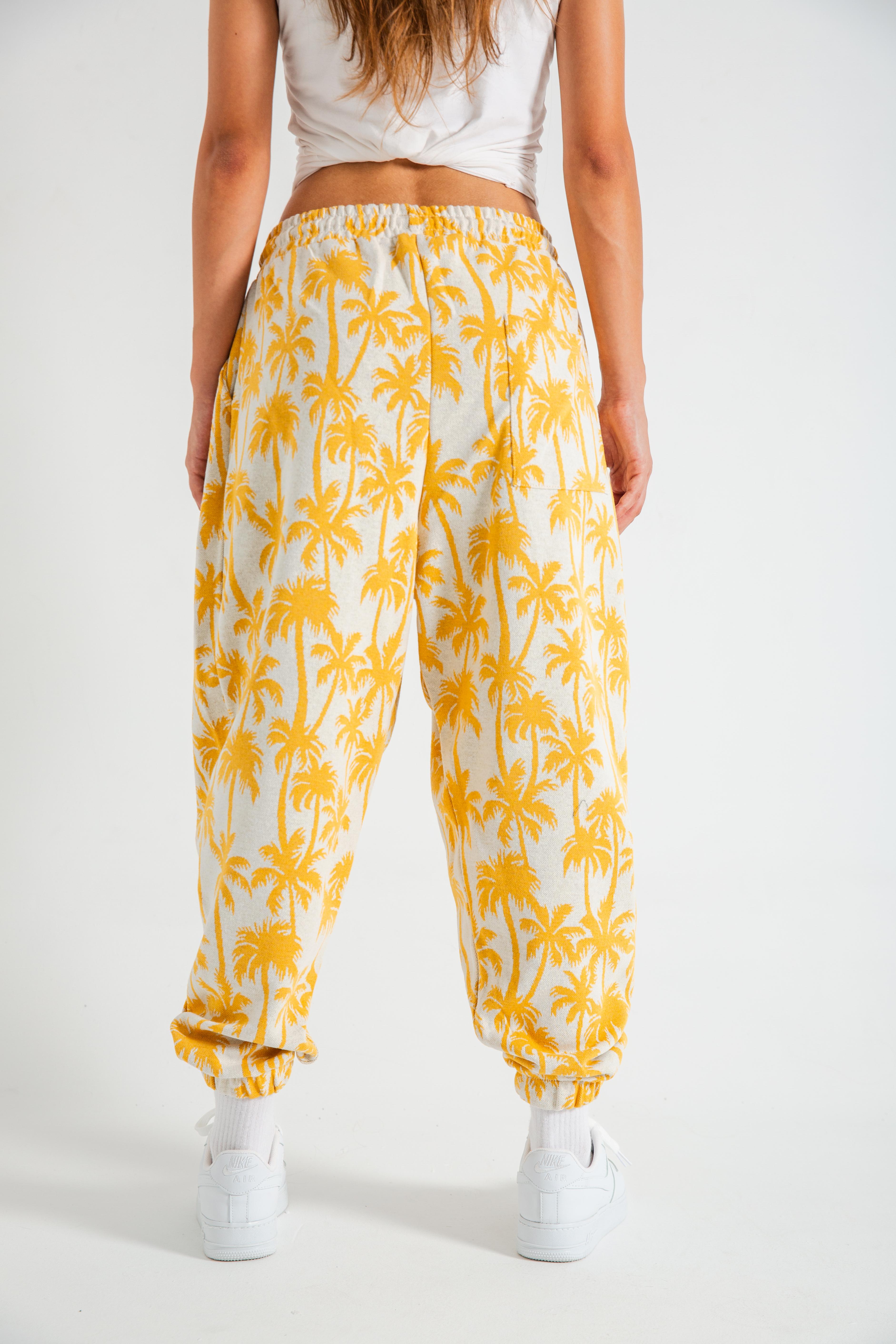 Kadın Yellow Palm Pileli Eşofman Altı