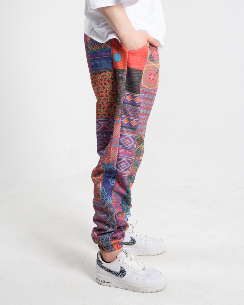Erkek Colorful Bohem Oversize Eşofman Altı
