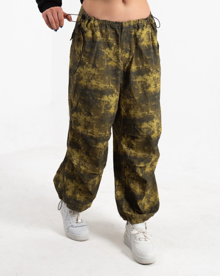 Kadın Kamuflaj Baggy Paraşüt Pantolon