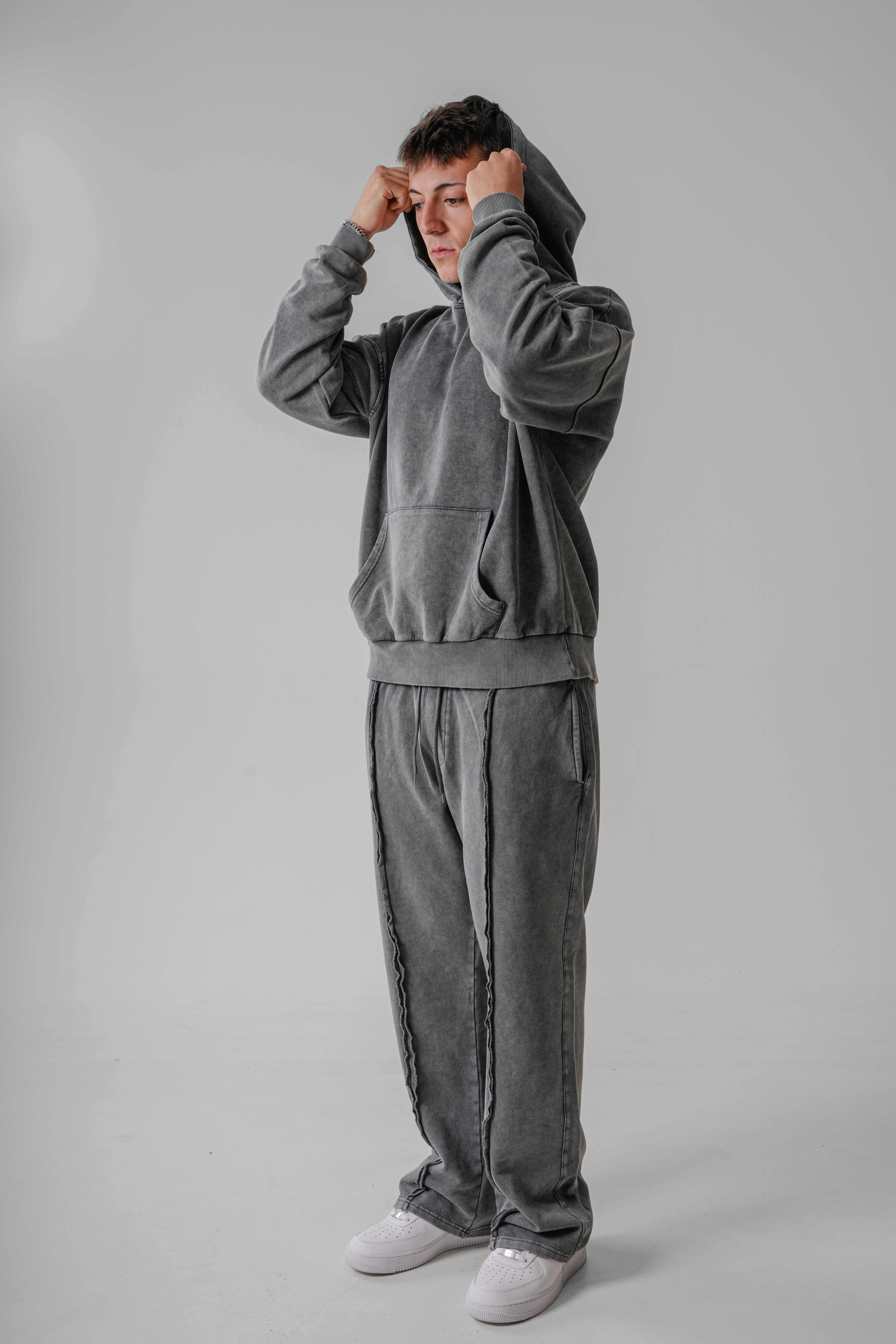 Erkek Gri Batik Sweatshırt