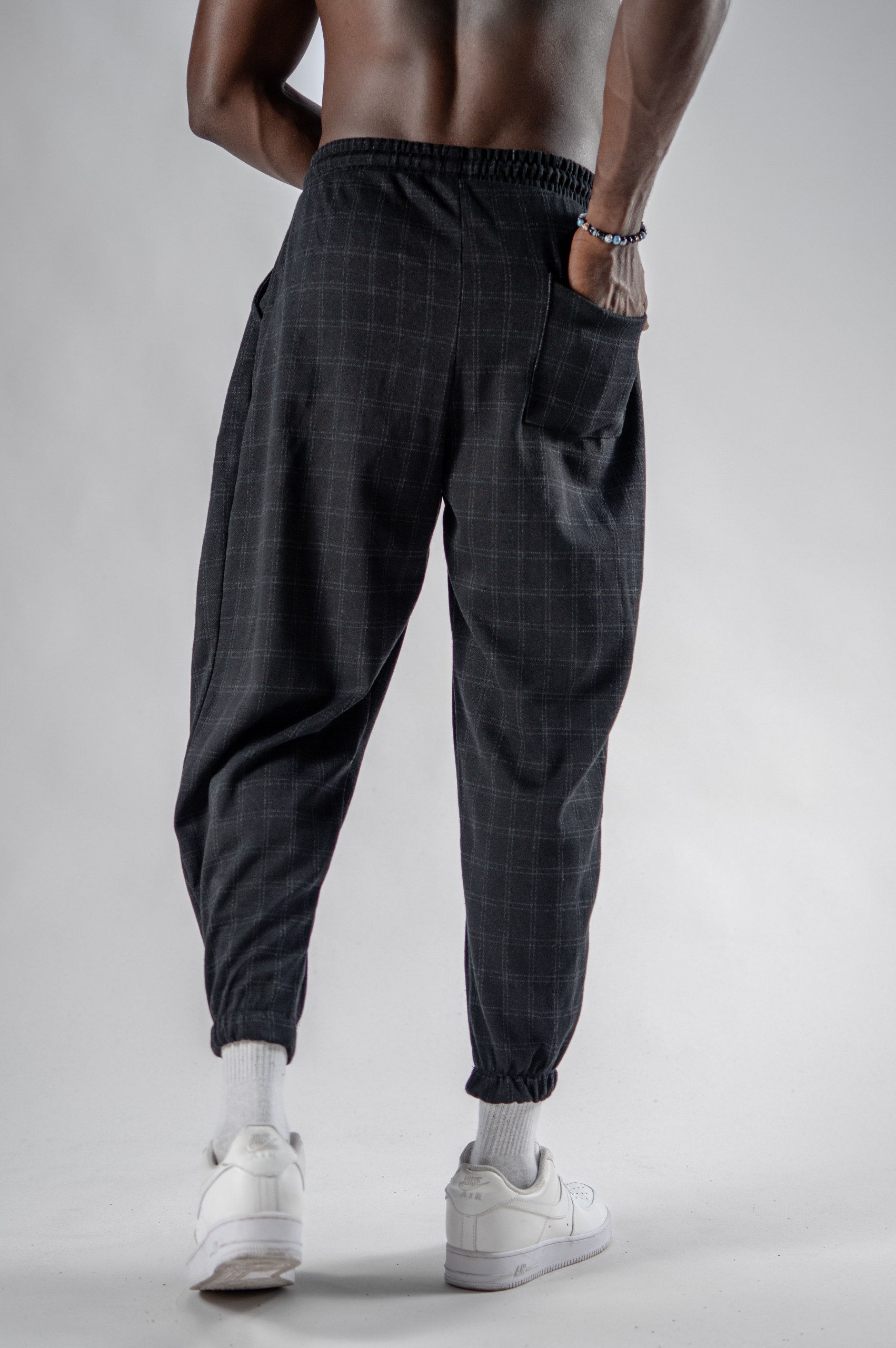 Erkek Soft Ekose Jogger Şalvar Pantolon