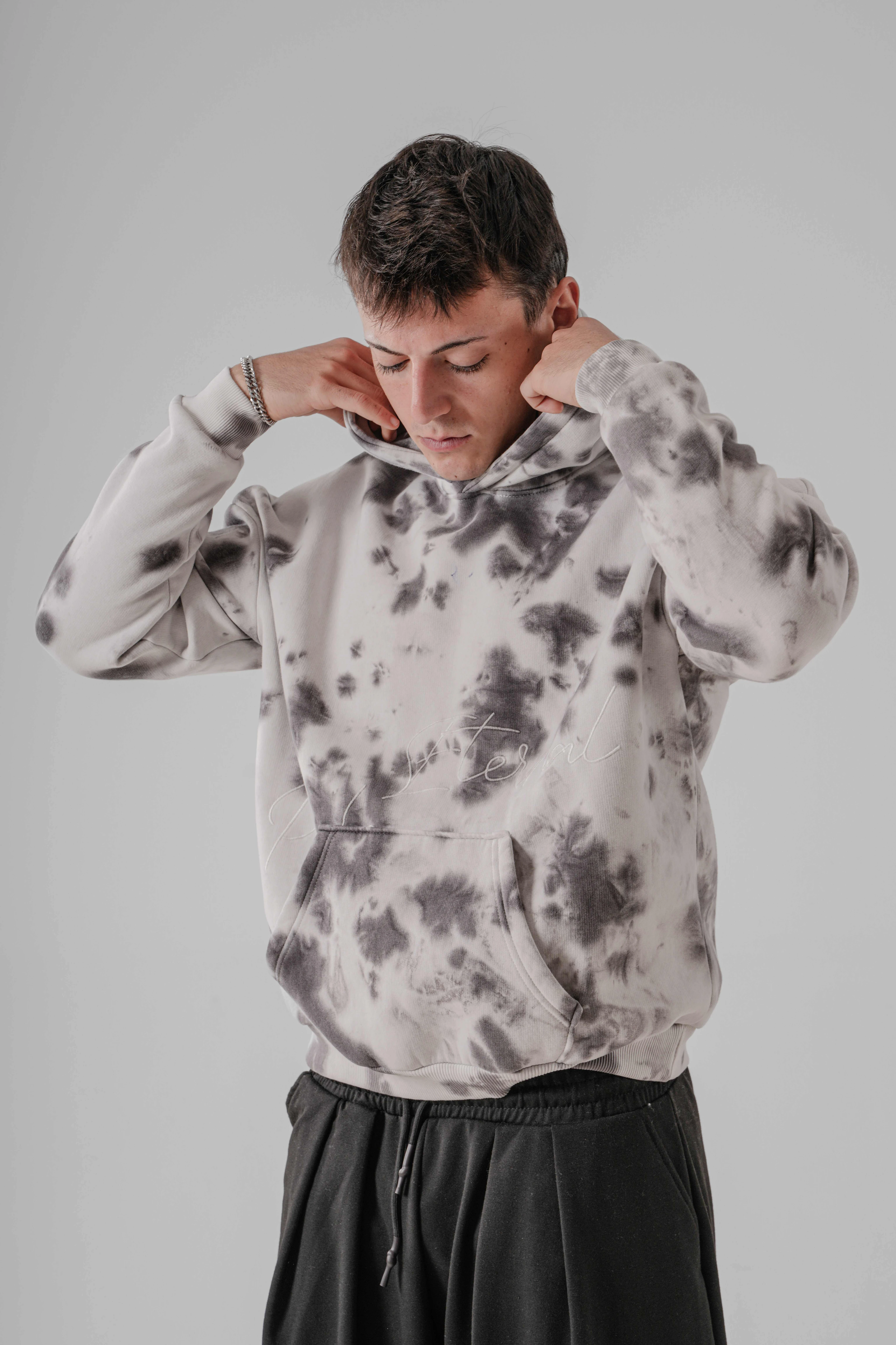 Erkek Drop Brush Hoodie