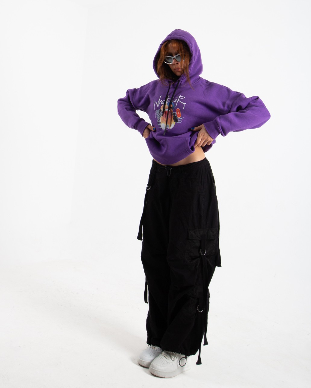 Kadın Mor Teddy Oversize Swearshirt