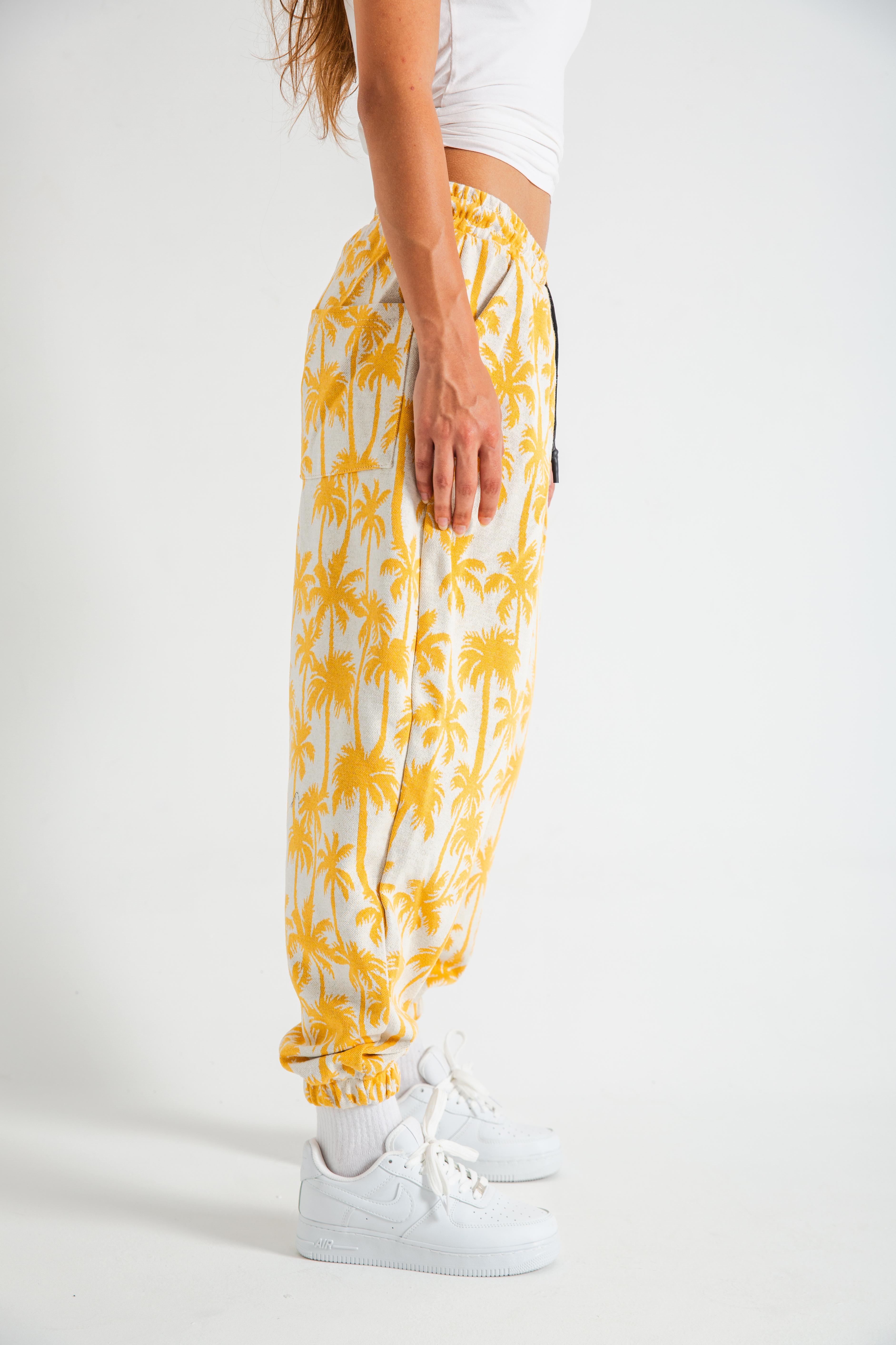 Kadın Yellow Palm Pileli Eşofman Altı