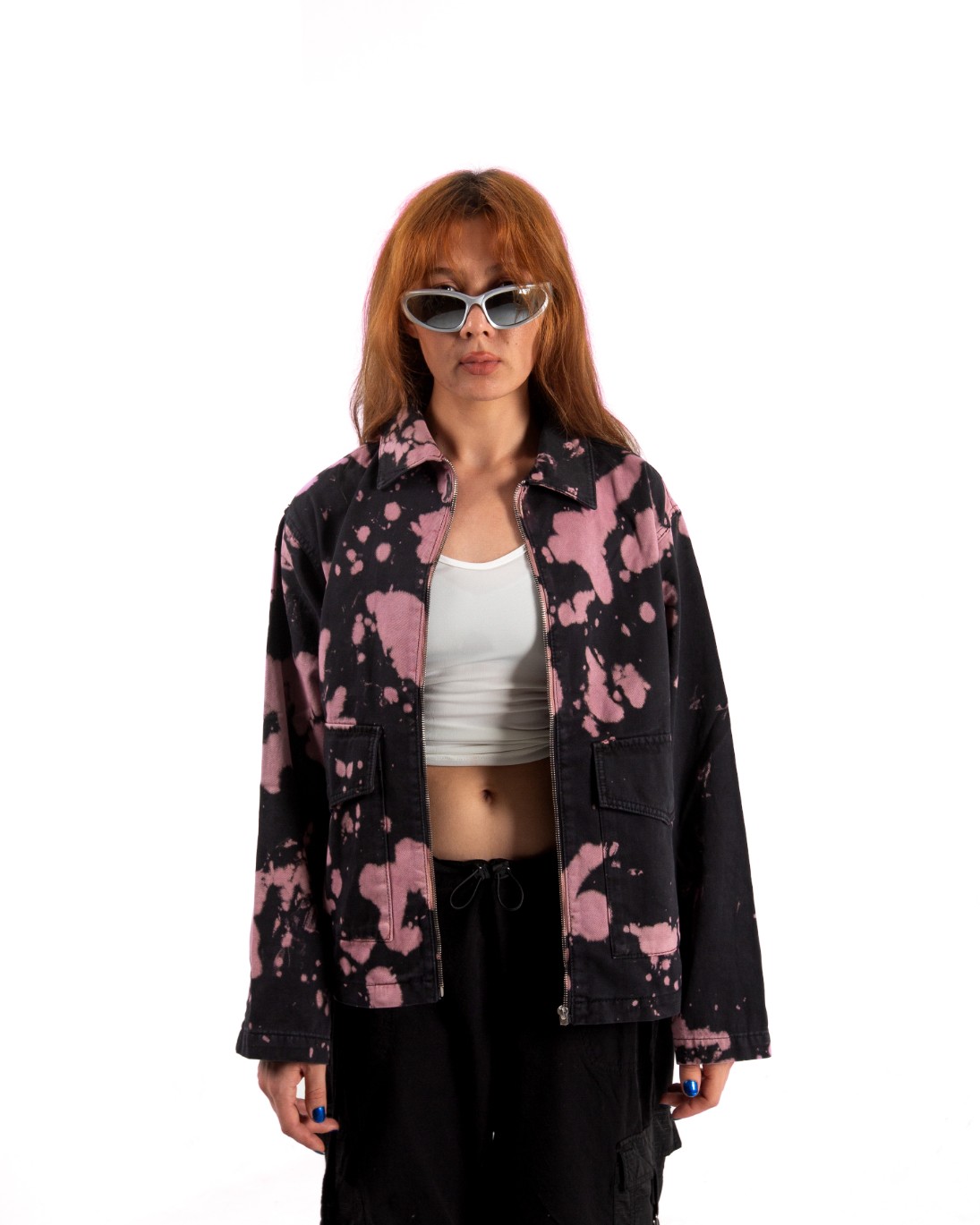 Kadın Acid Wash Oversize Ceket