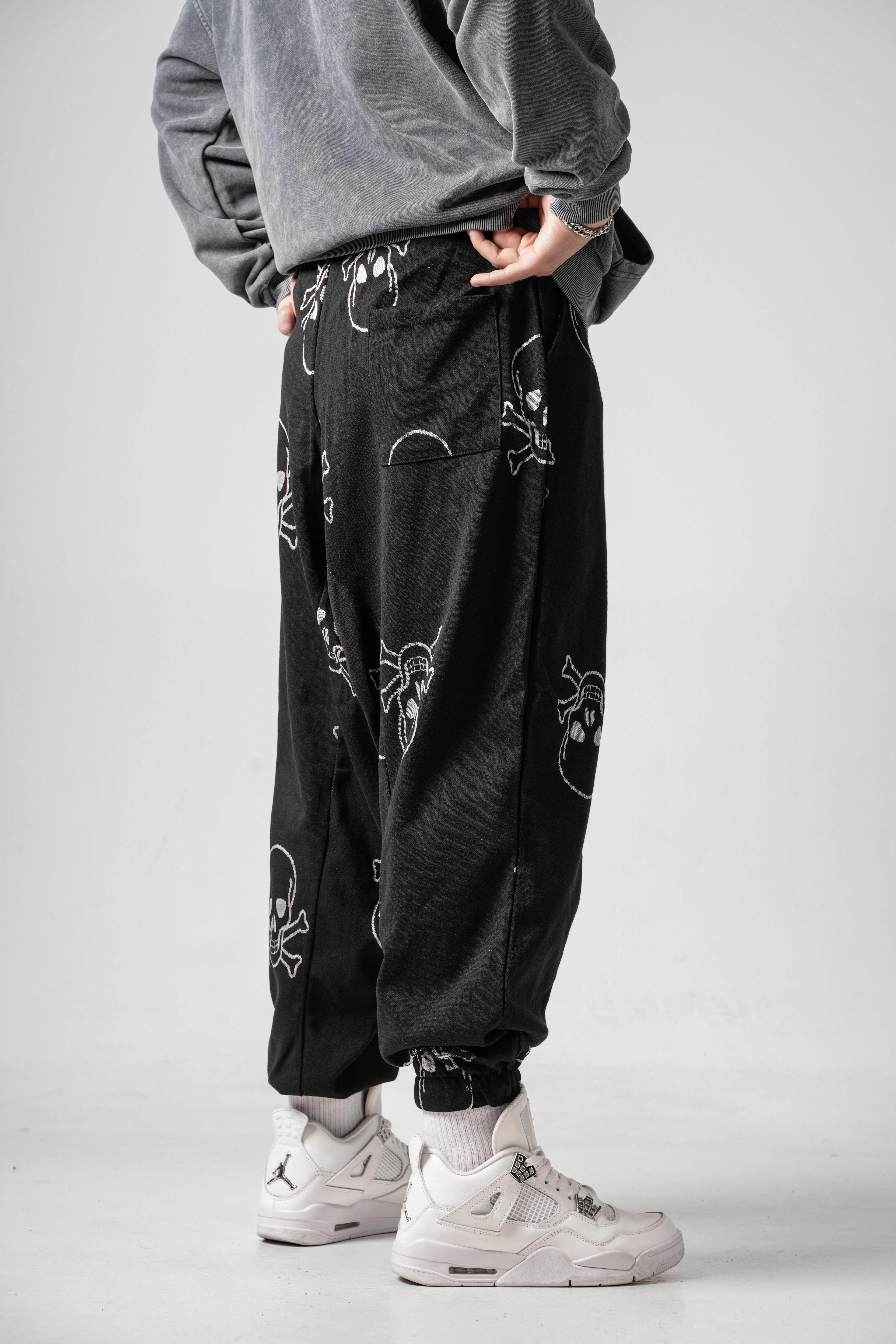 Erkek Death Head Pileli Yarım Şalvar