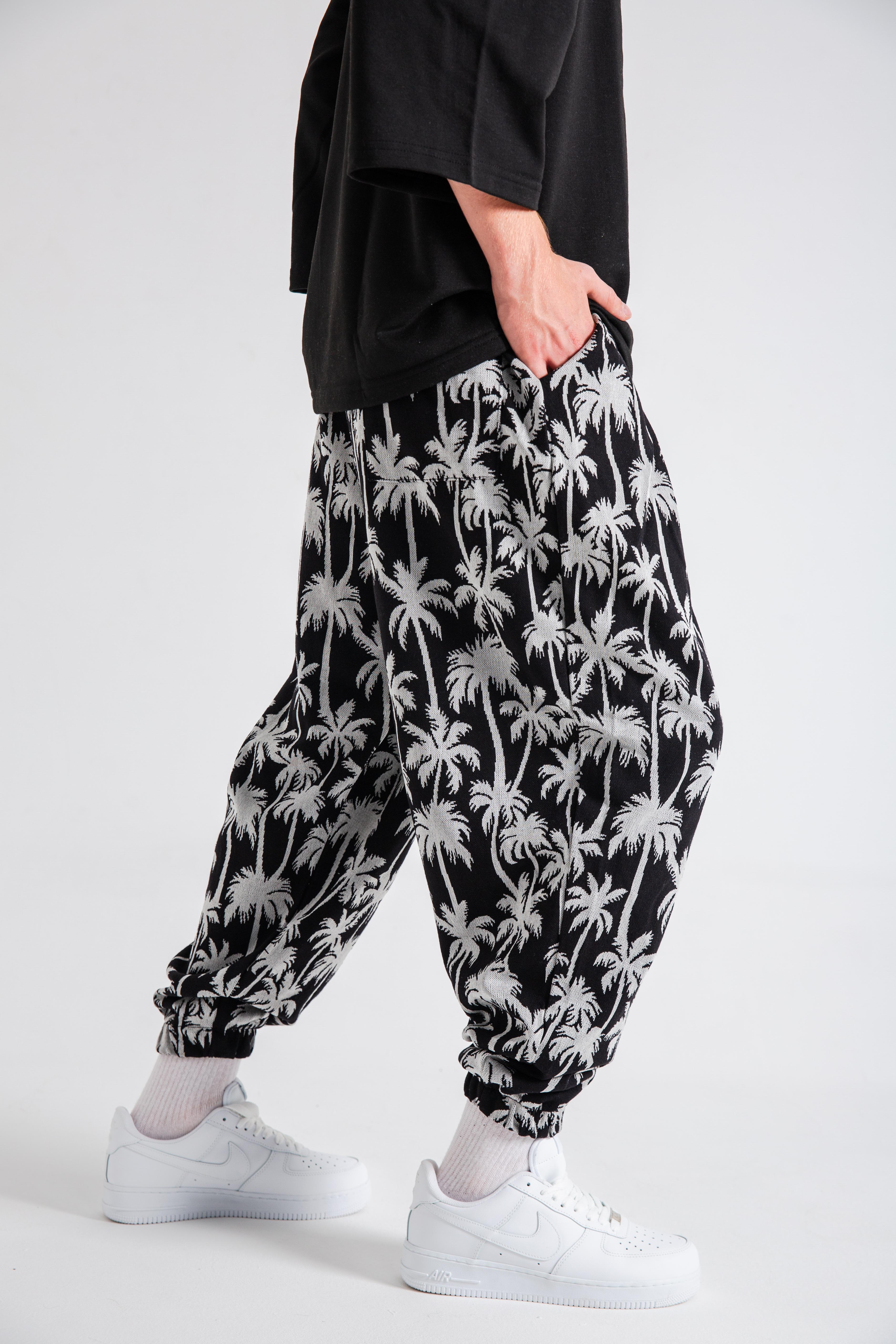 Erkek Full Black Palm Pileli Eşofman Altı
