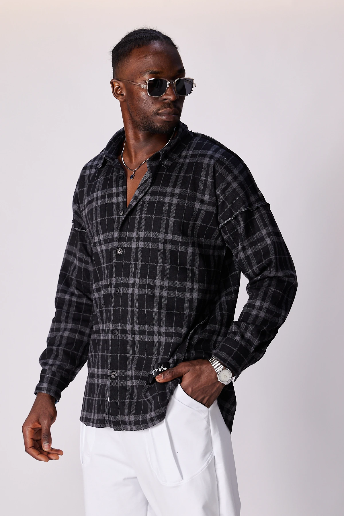 Erkek Kareli Oversize Gömlek