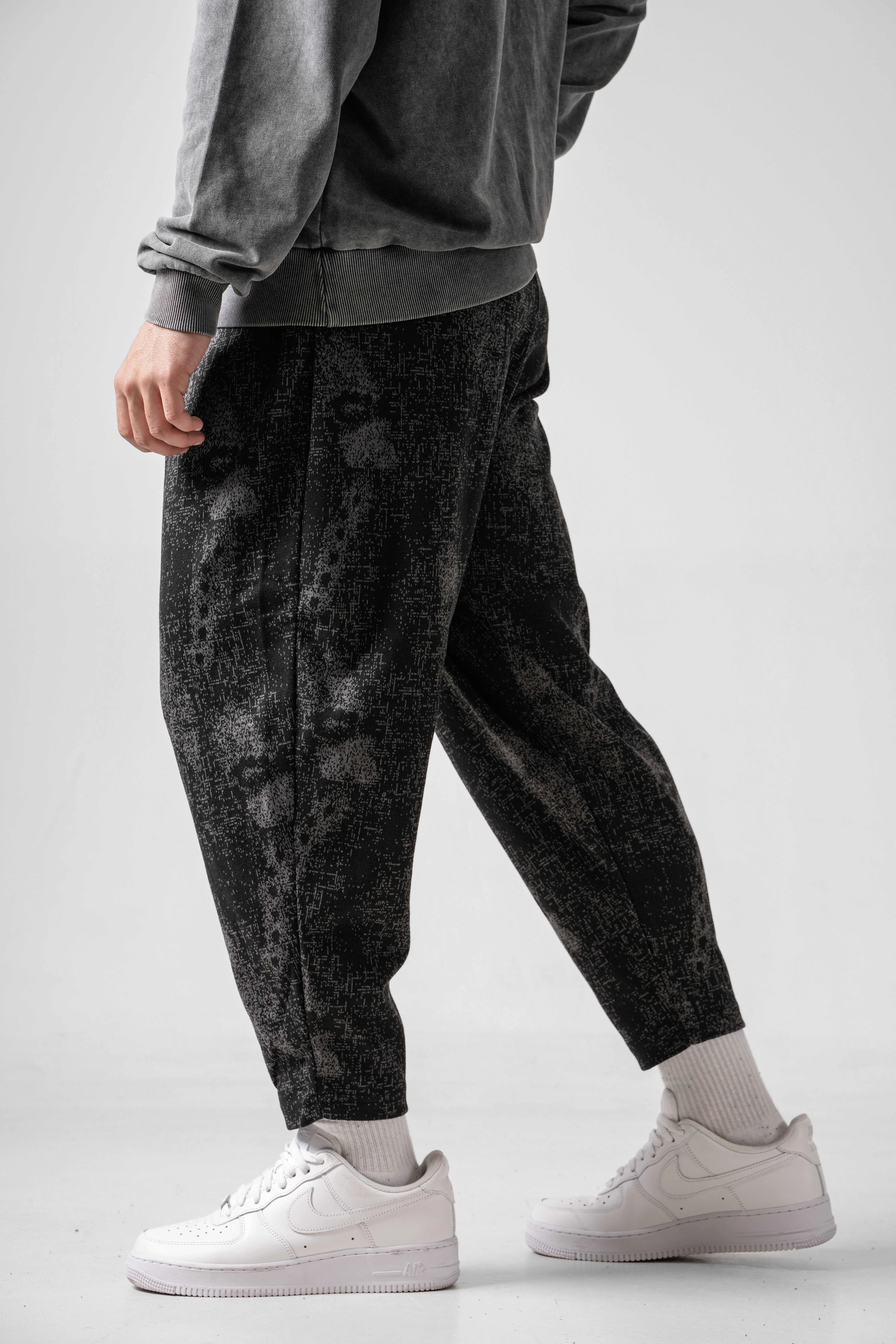 Erkek Püskürtme Pileli Düz Paça Pantolon