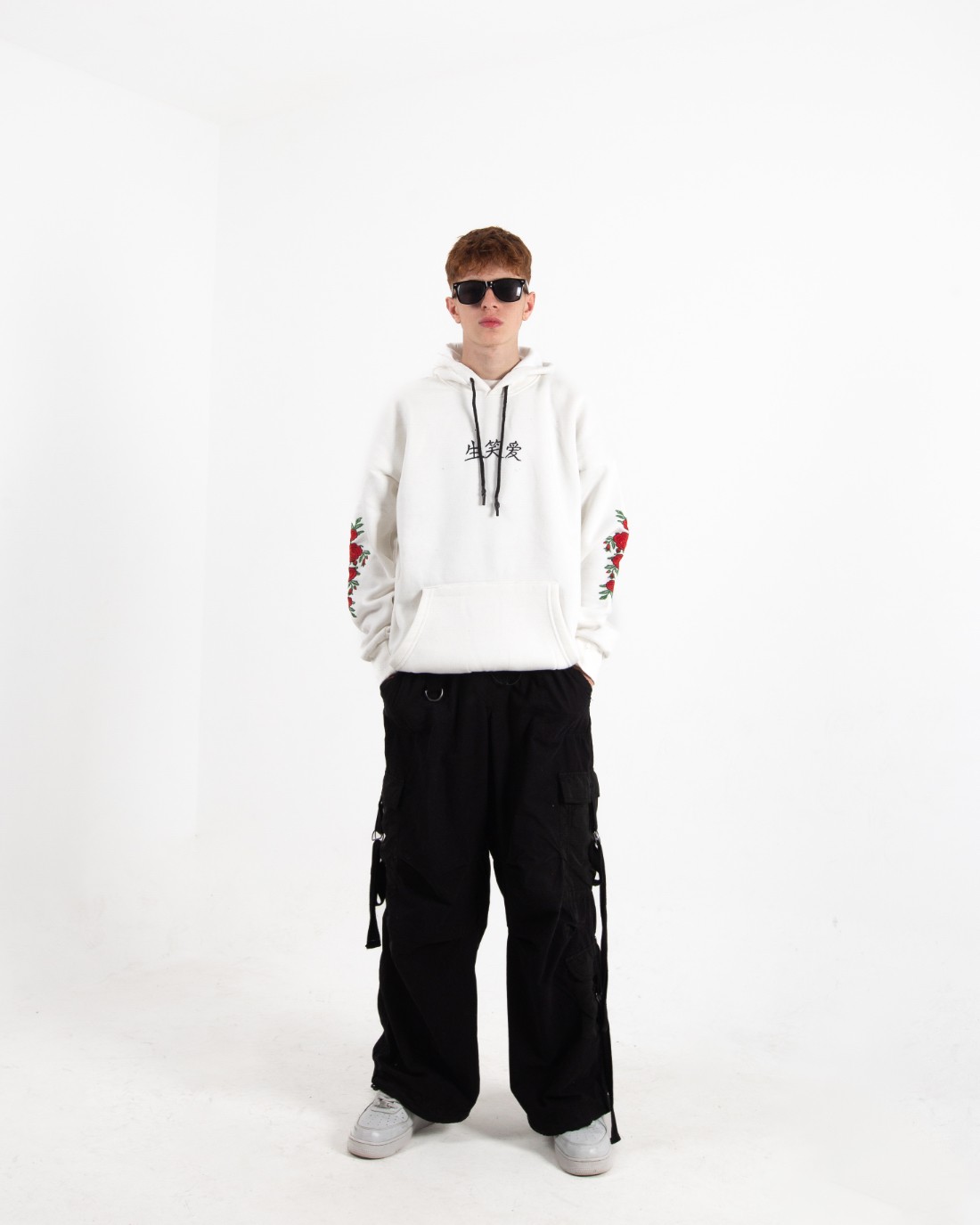 Erkek Ekru Chinese Rose Oversize Sweatshirt