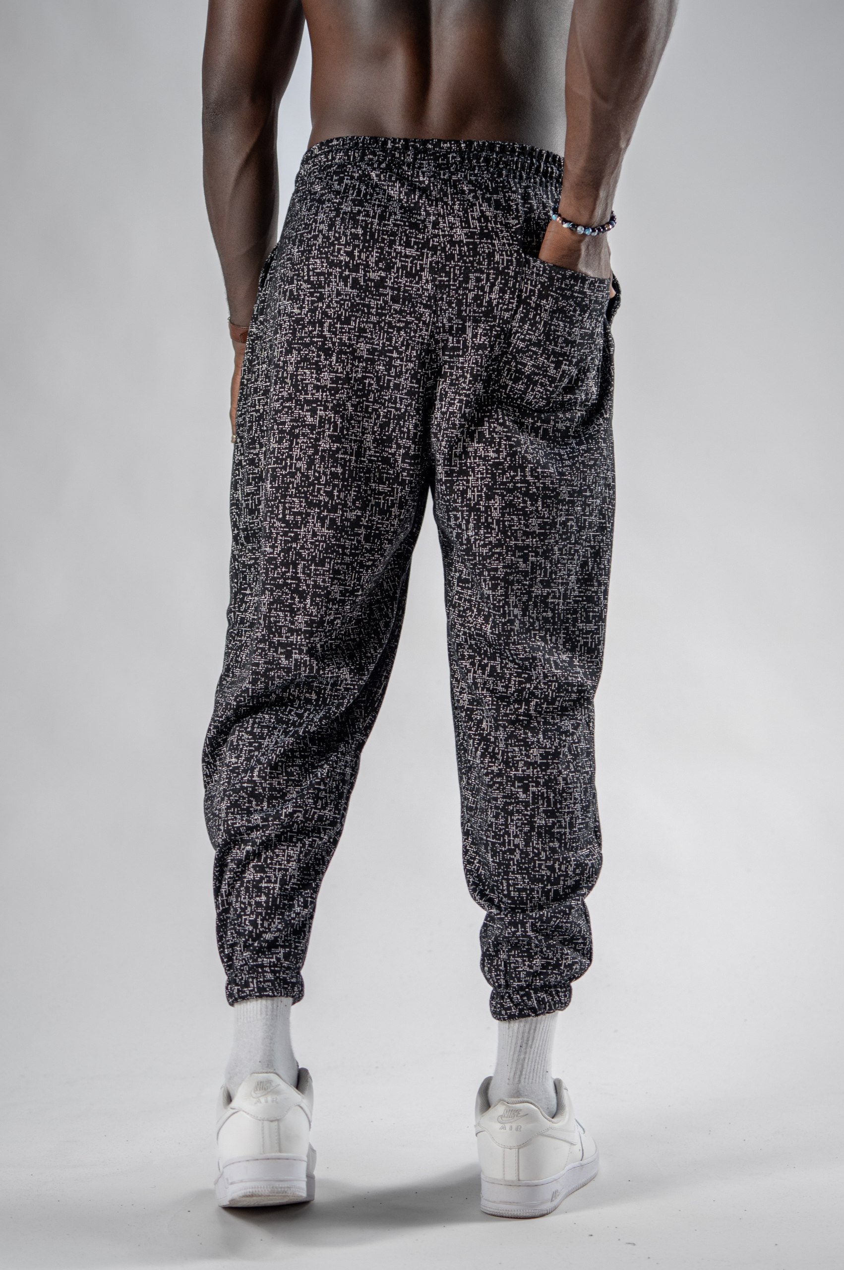 Erkek Snow Pattern Jogger Şalvar Pantolon