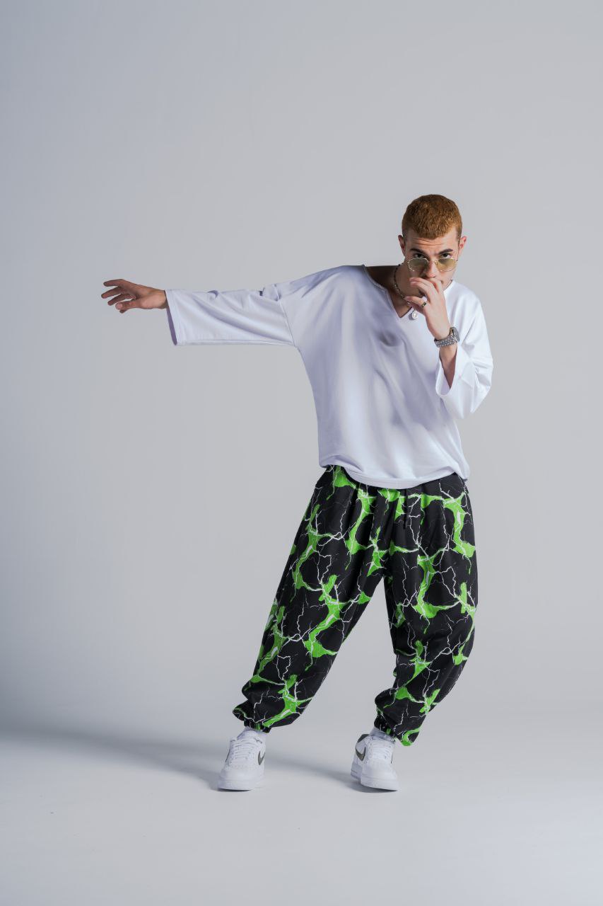 Erkek Green Lightning Pileli Şalvar 