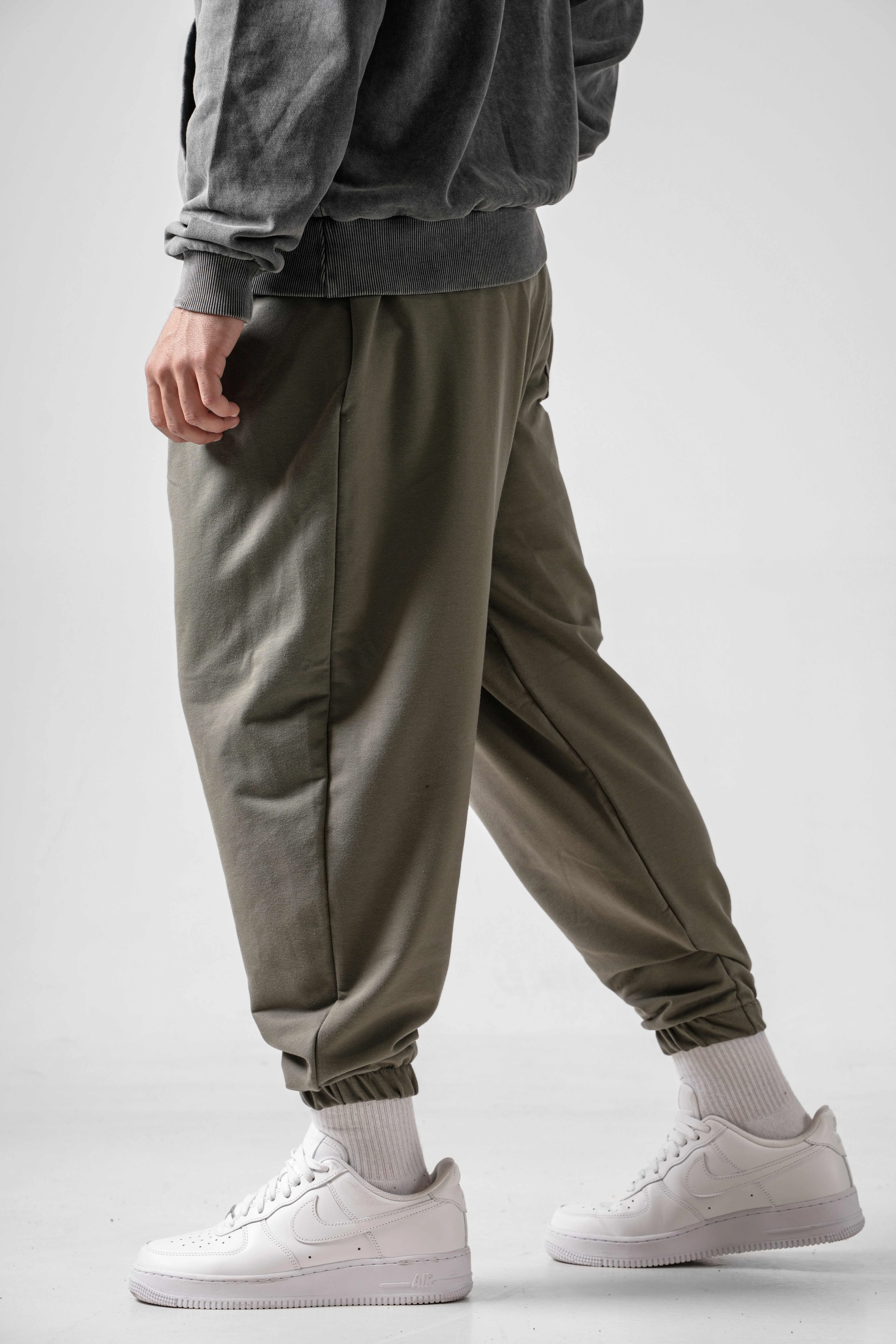 Erkek Haki Pileli Yarım Şalvar 