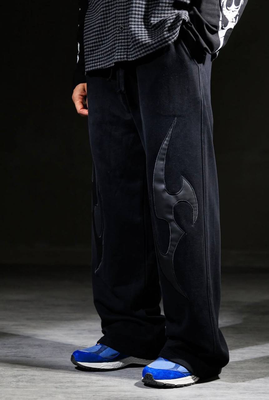 Erkek Siyah Dagger Baggy Pantolon