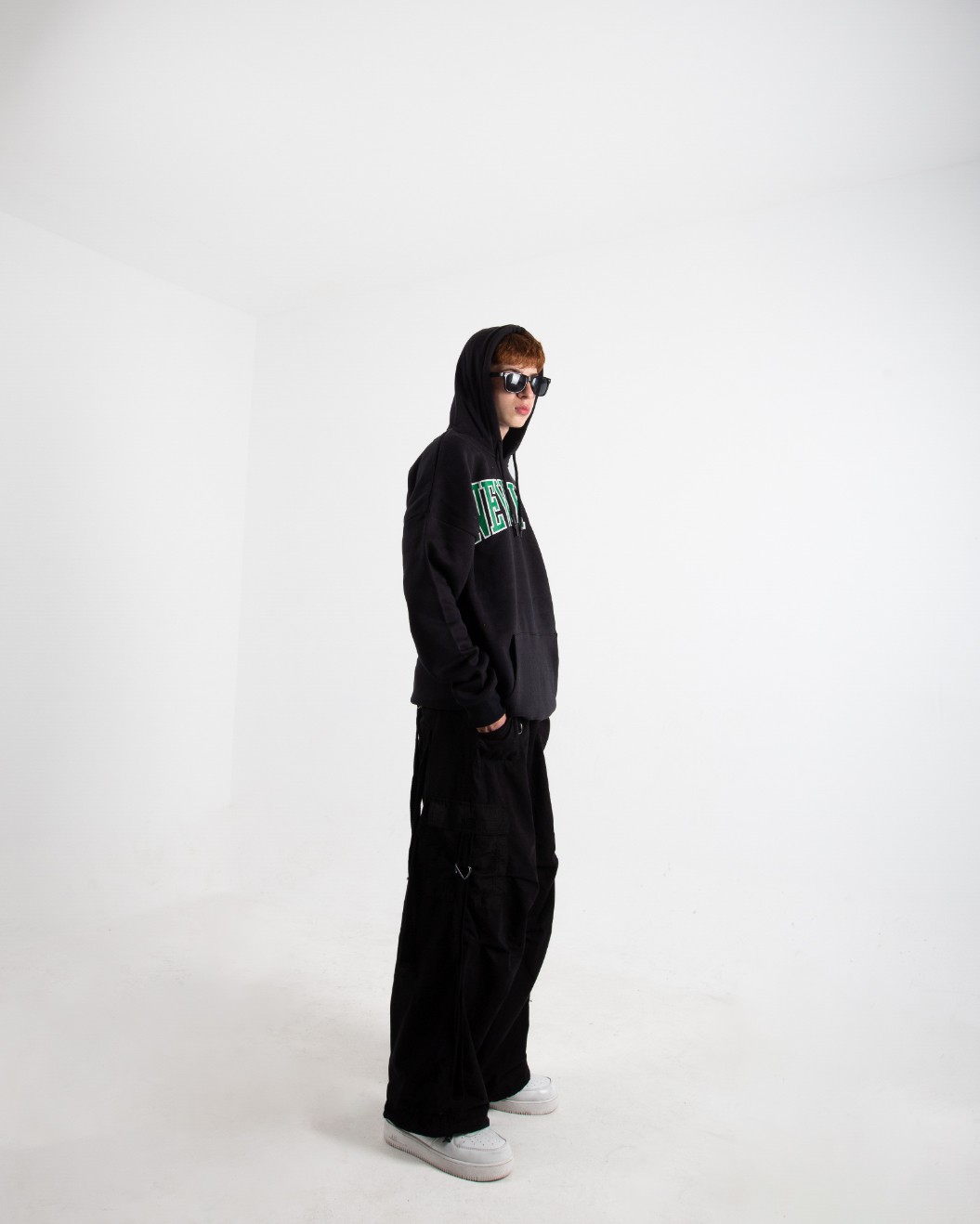Erkek Siyah New York Oversize Sweatshirt