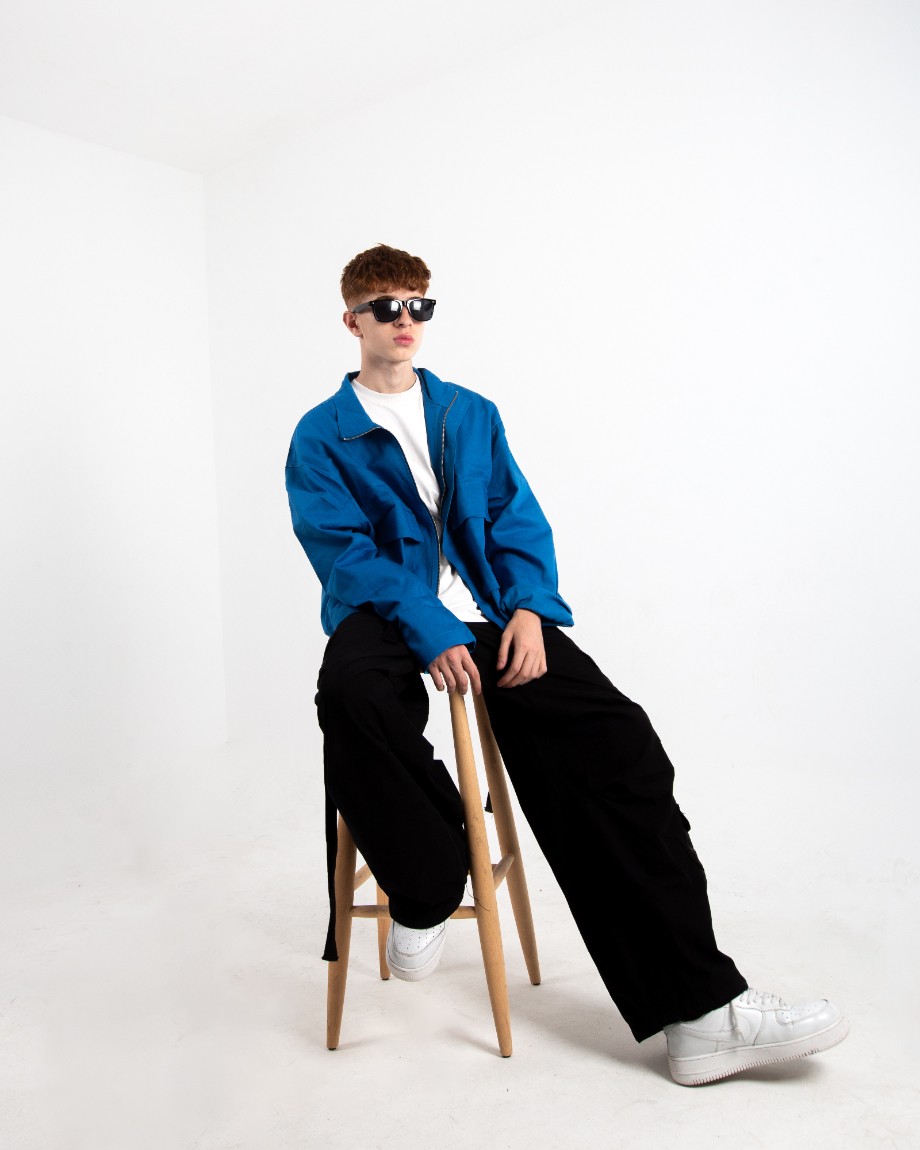 Erkek Saks Blue Oversize Ceket