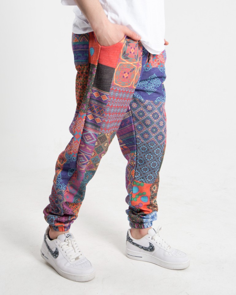 Erkek Colorful Bohem Oversize Eşofman Altı