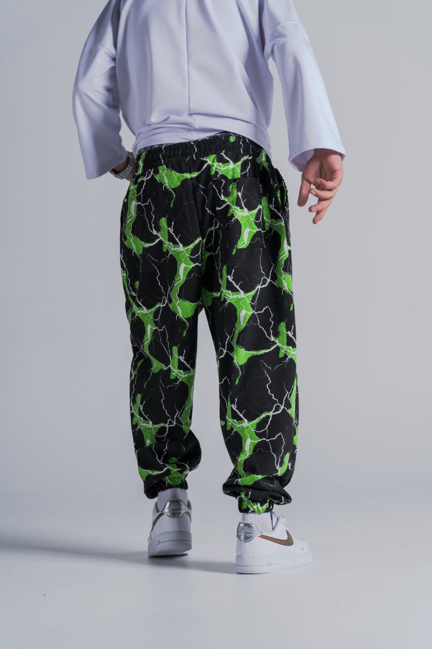 Erkek Green Lightning Pileli Şalvar 