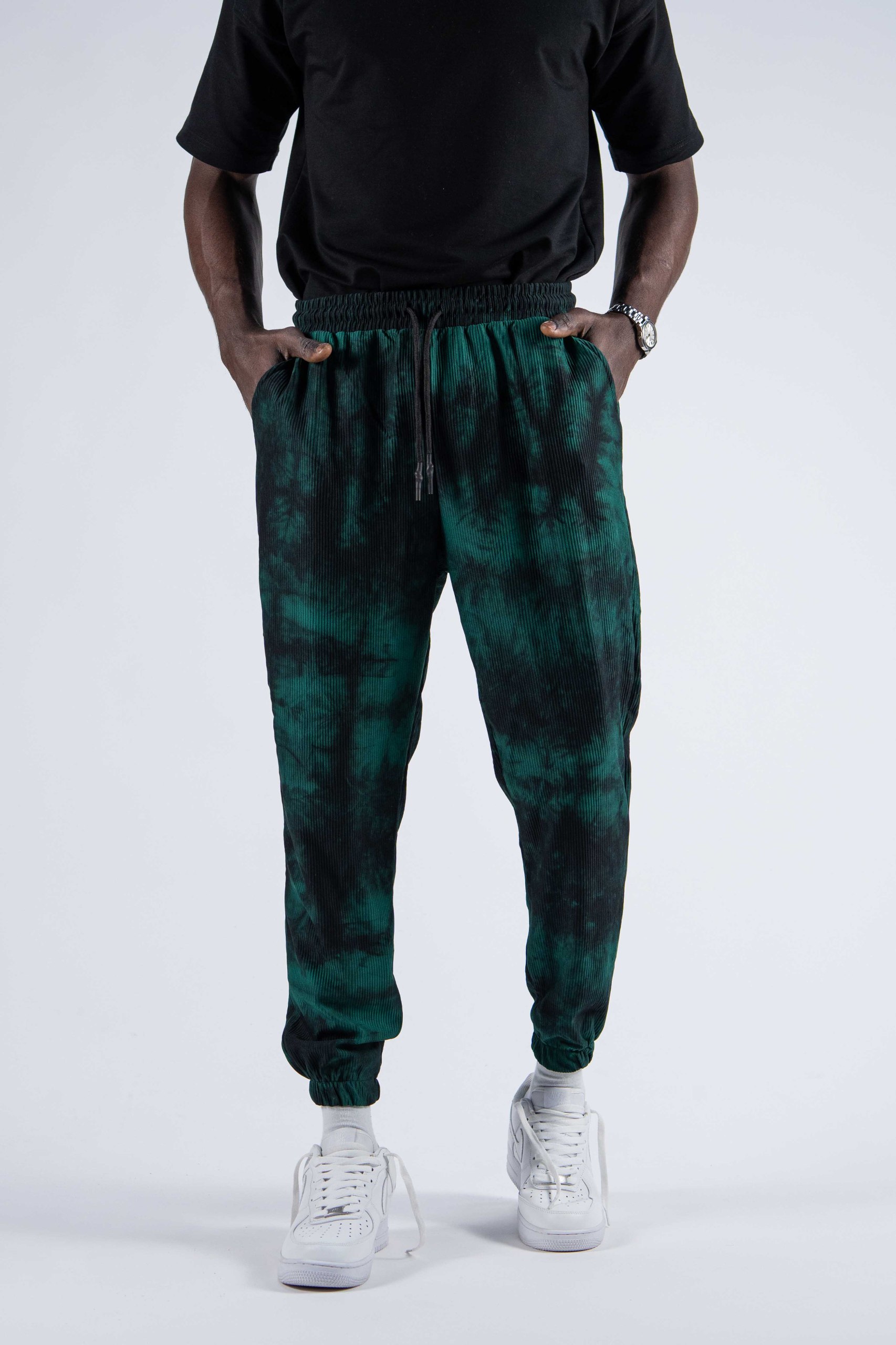 Erkek Yeşil Batik Jogger Pantolon