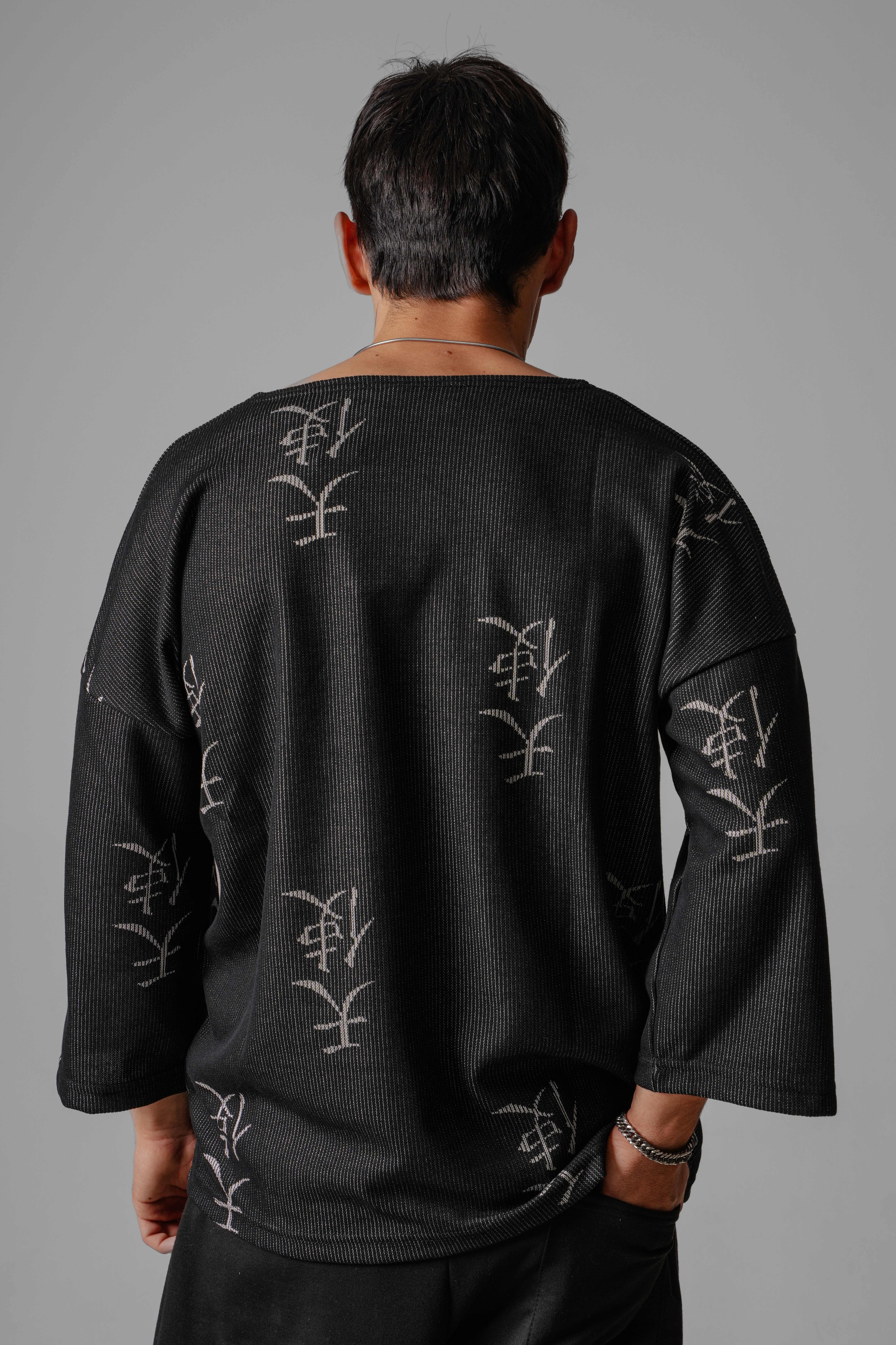 Erkek Siyah Japon Fakir Kol Sweat