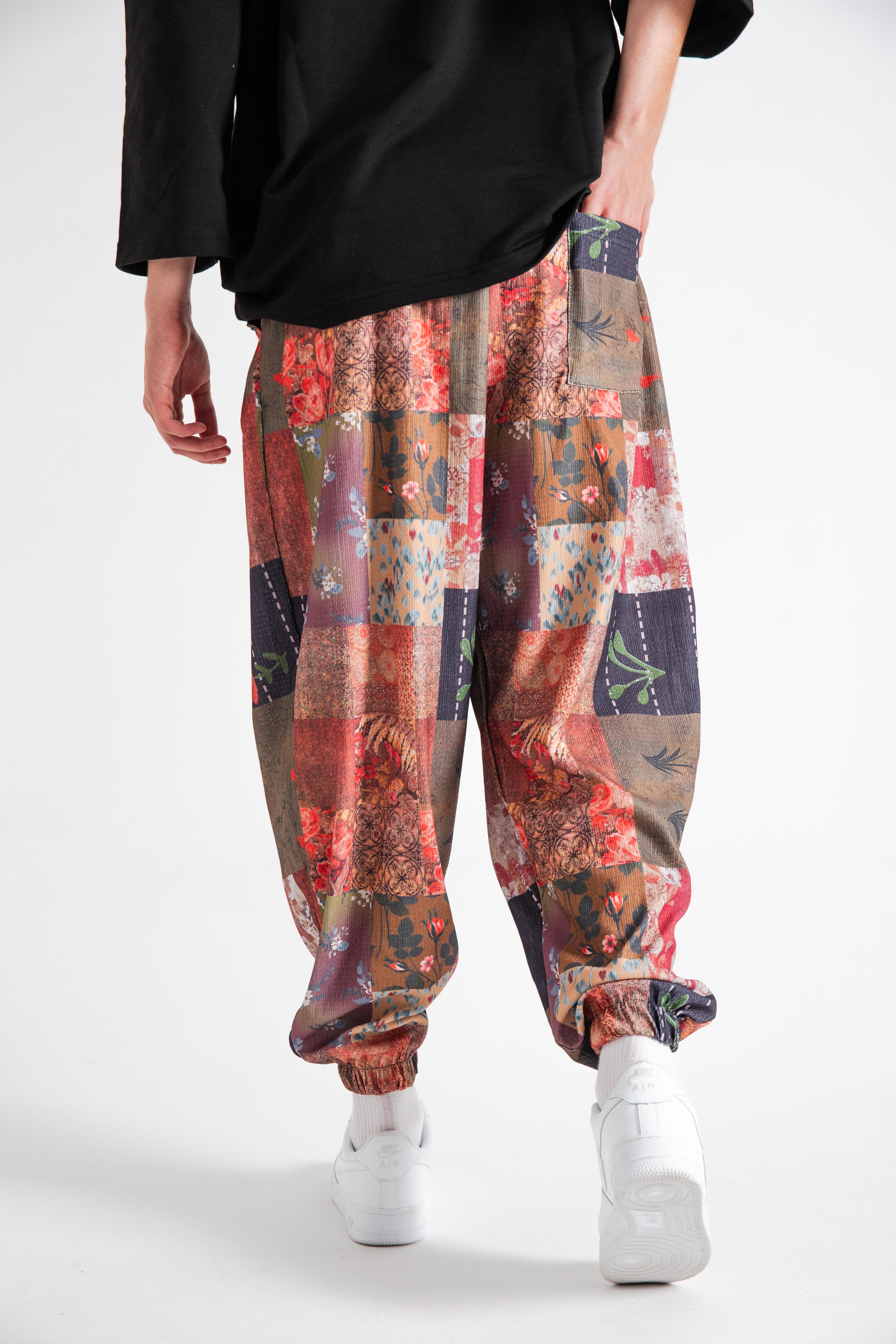 Erkek Pink Ethnic Pileli Eşofman Altı