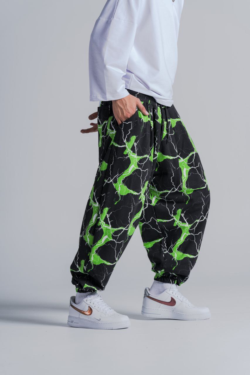 Erkek Green Lightning Pileli Şalvar 