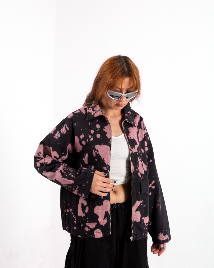 Kadın Acid Wash Oversize Ceket