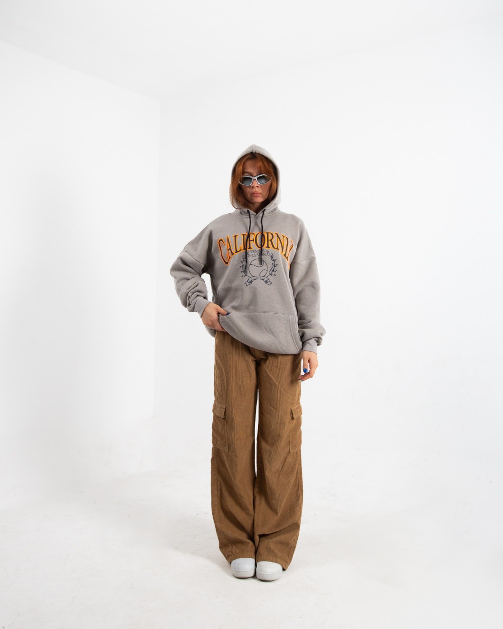 Kadın Taş California Oversize Sweatshirt