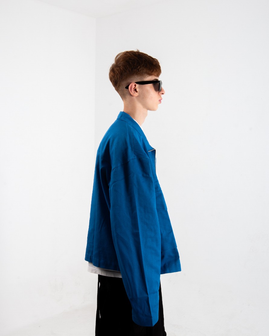 Erkek Saks Blue Oversize Ceket