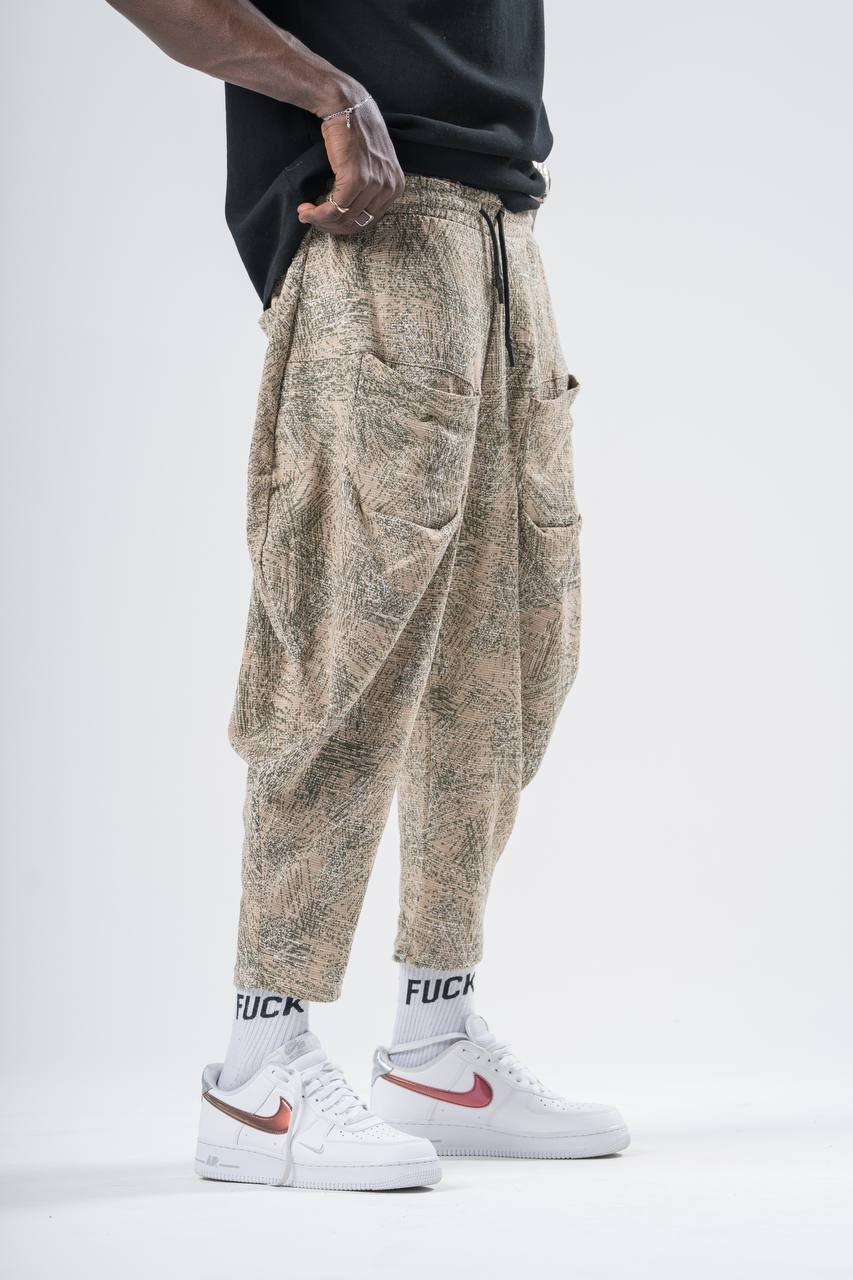 Erkek Krem Hippie Pantolon