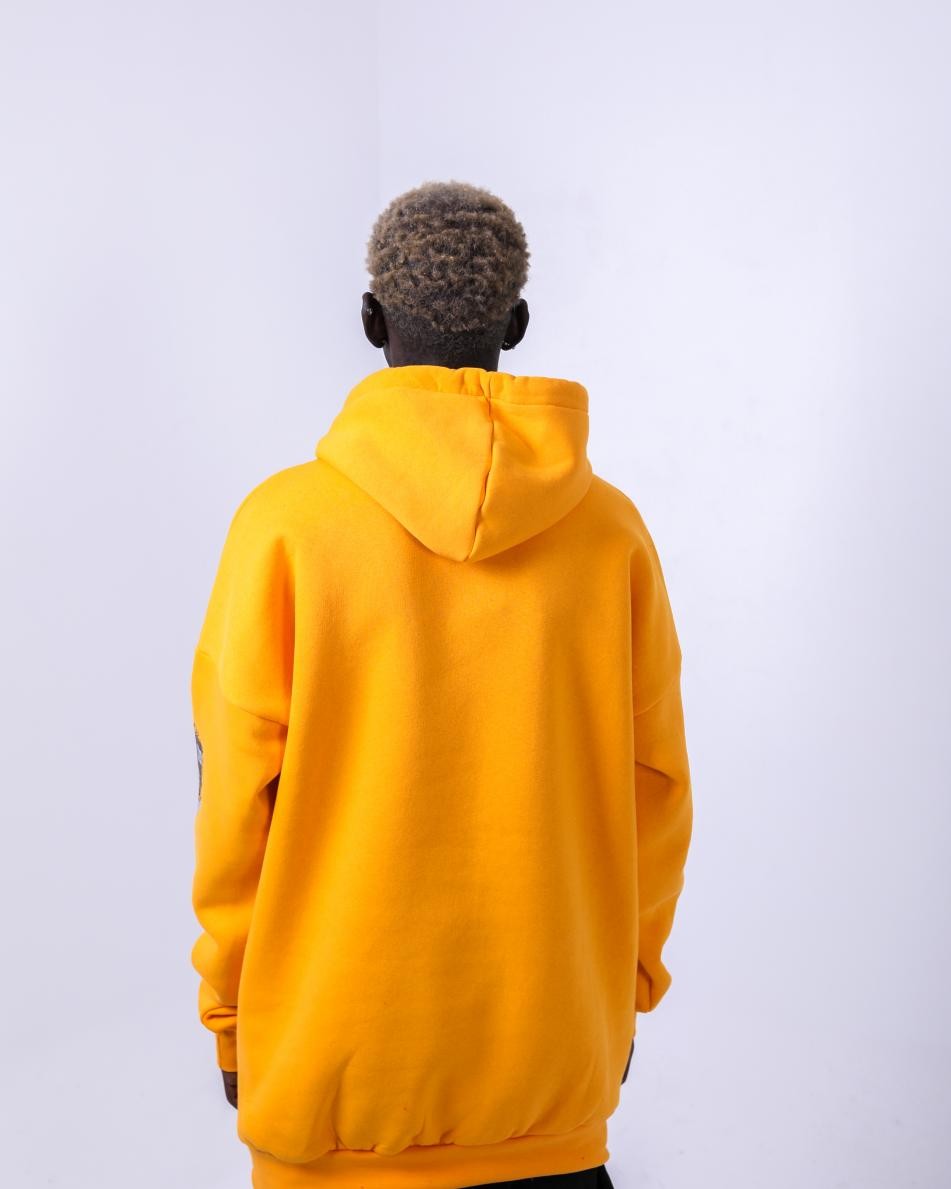 Gerusta Erkek Hardal Harvard Baskılı Oversize Sweatshirt