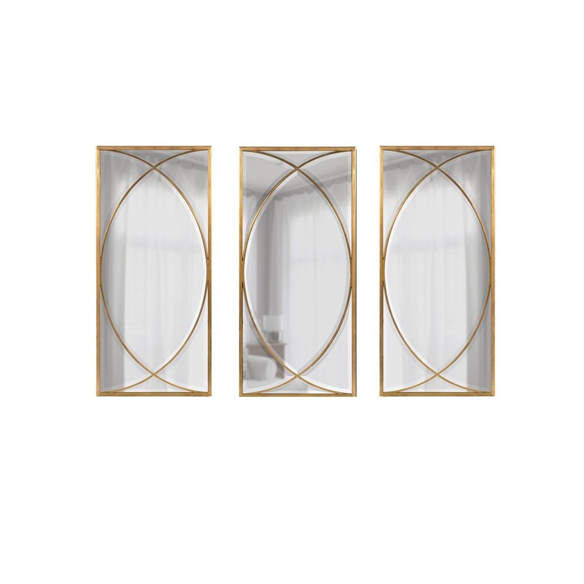 Marla Gold Metal Ayna Set 3'lü