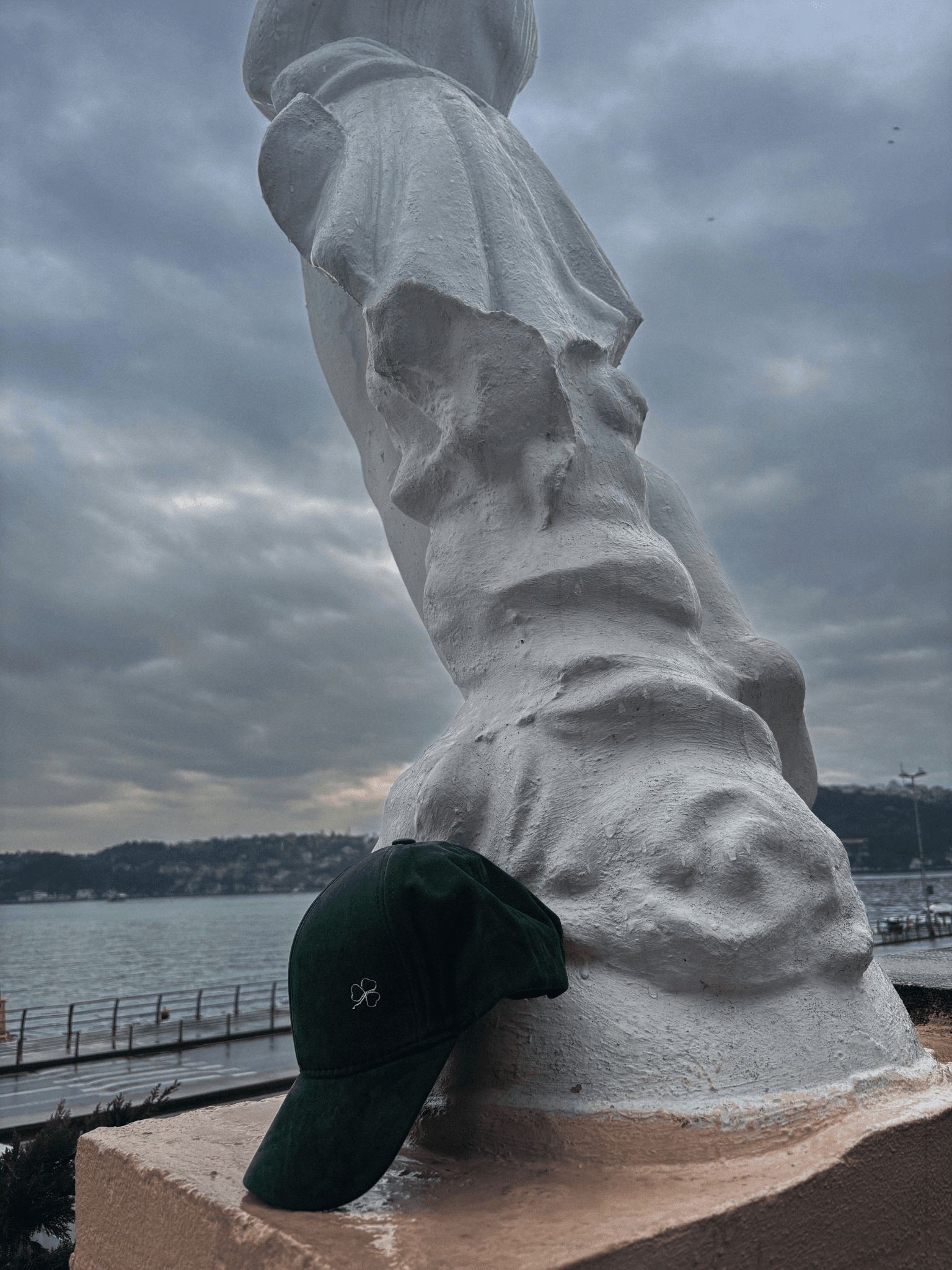 Unisex Green Suede Cap