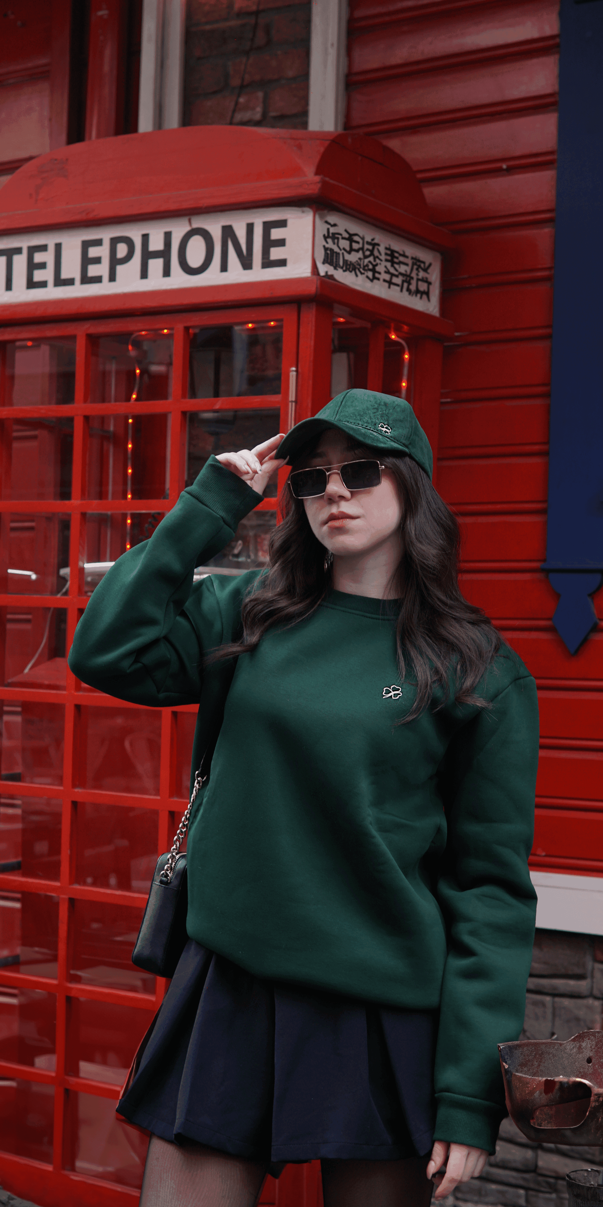 Unisex Green Suede Cap