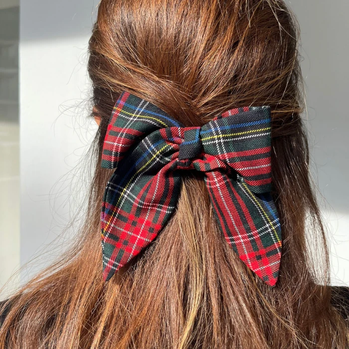 MiniCozy Plaid Anne/Çocuk Fiyonk Toka