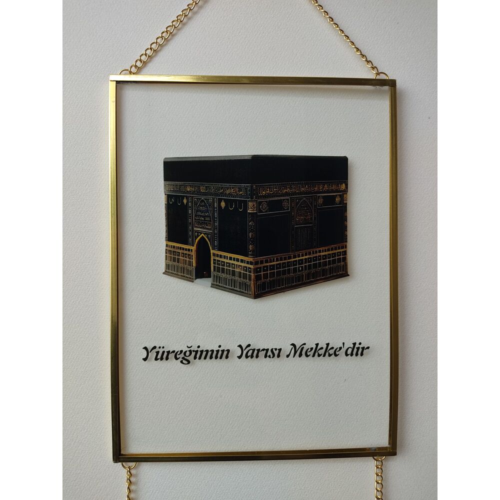 3'lü Mescit Tablolarimiz Gold Çerçeveli